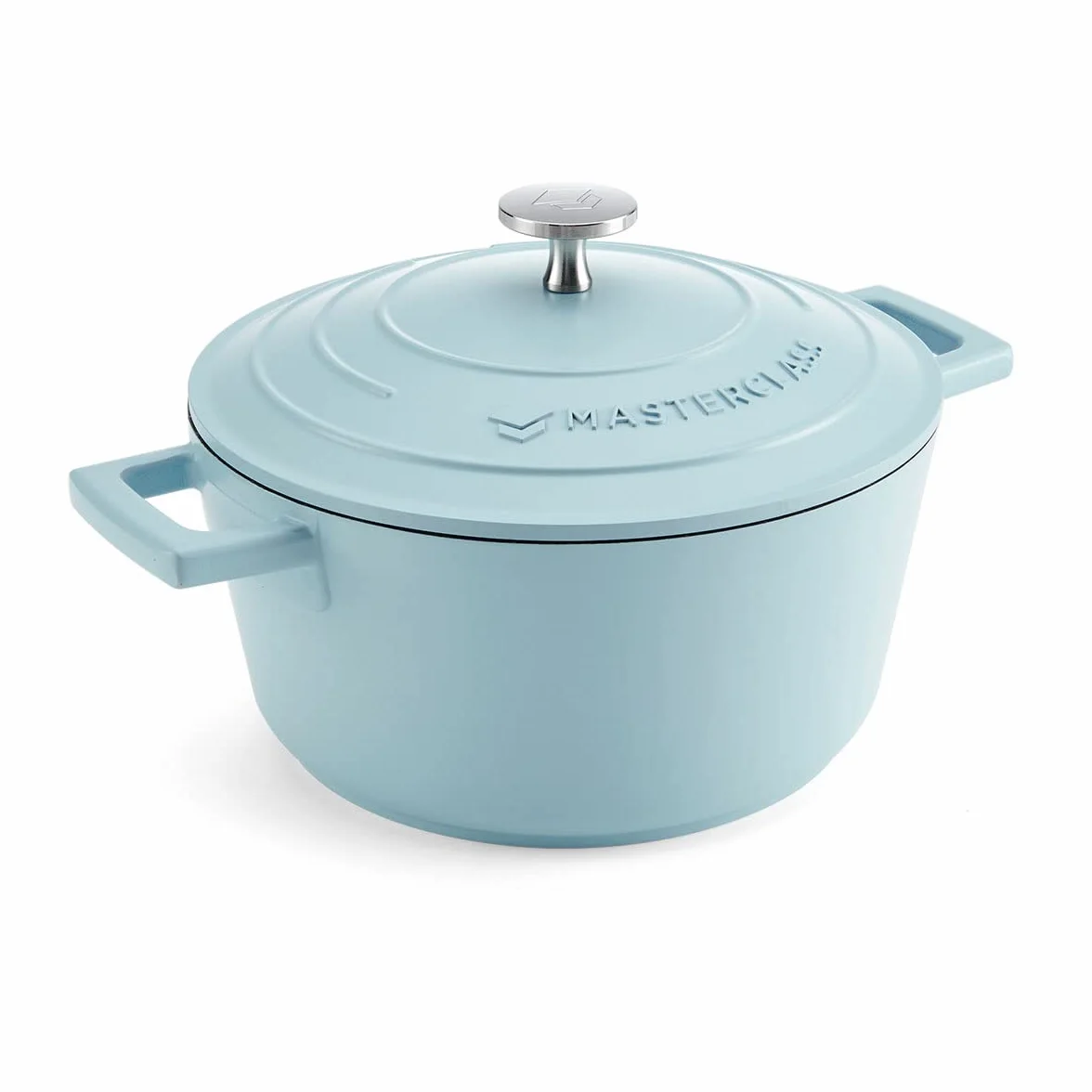 MasterClass Mała zapiekanka z pokrywką 2,5 l/20 cm, lekki odlew aluminiowy, nadaje się do kuchenek indukcyjnych i piekarników, kolor błękitny