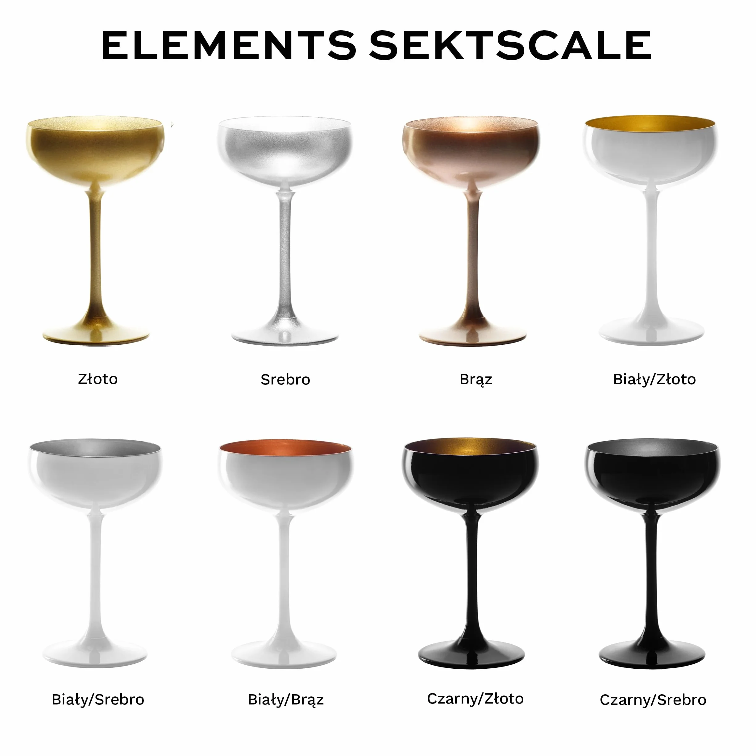 Stölzle Lausitz Kieliszki do Szampana Elements Brązowy Zestaw 6 szt. – 230 ml – Eleganckie Kieliszki Kryształowe do Szampana i Prosecco – Nadające się do Zmywarki – Odporne i Produkowane w Niemczech