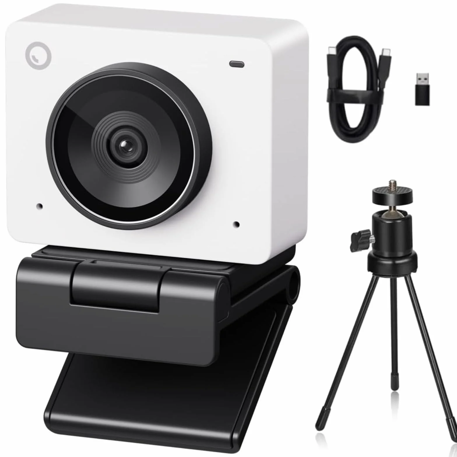 OBSBOT Poznaj 2 kamery internetowe Ultra HD 4K, 1080p przy 60 kl./s, kamera do wideokonferencji z automatycznym wycięciem obrazu AI, USB-C, podwójne mikrofony redukujące hałas, współpracuje z
