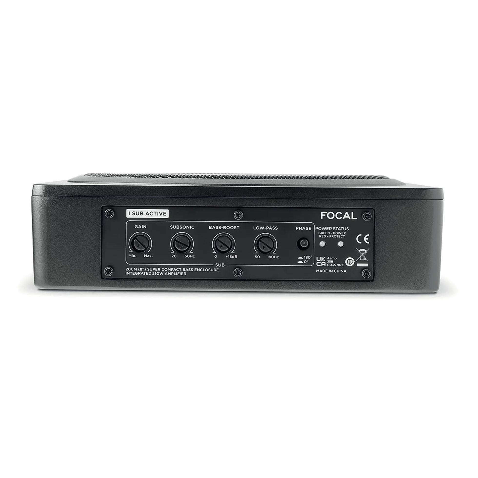 Focal ISUB-Active aktywny subwoofer pod siedzeniem 8" 20 cm płaski na fotel kierowcy fotel pasażera