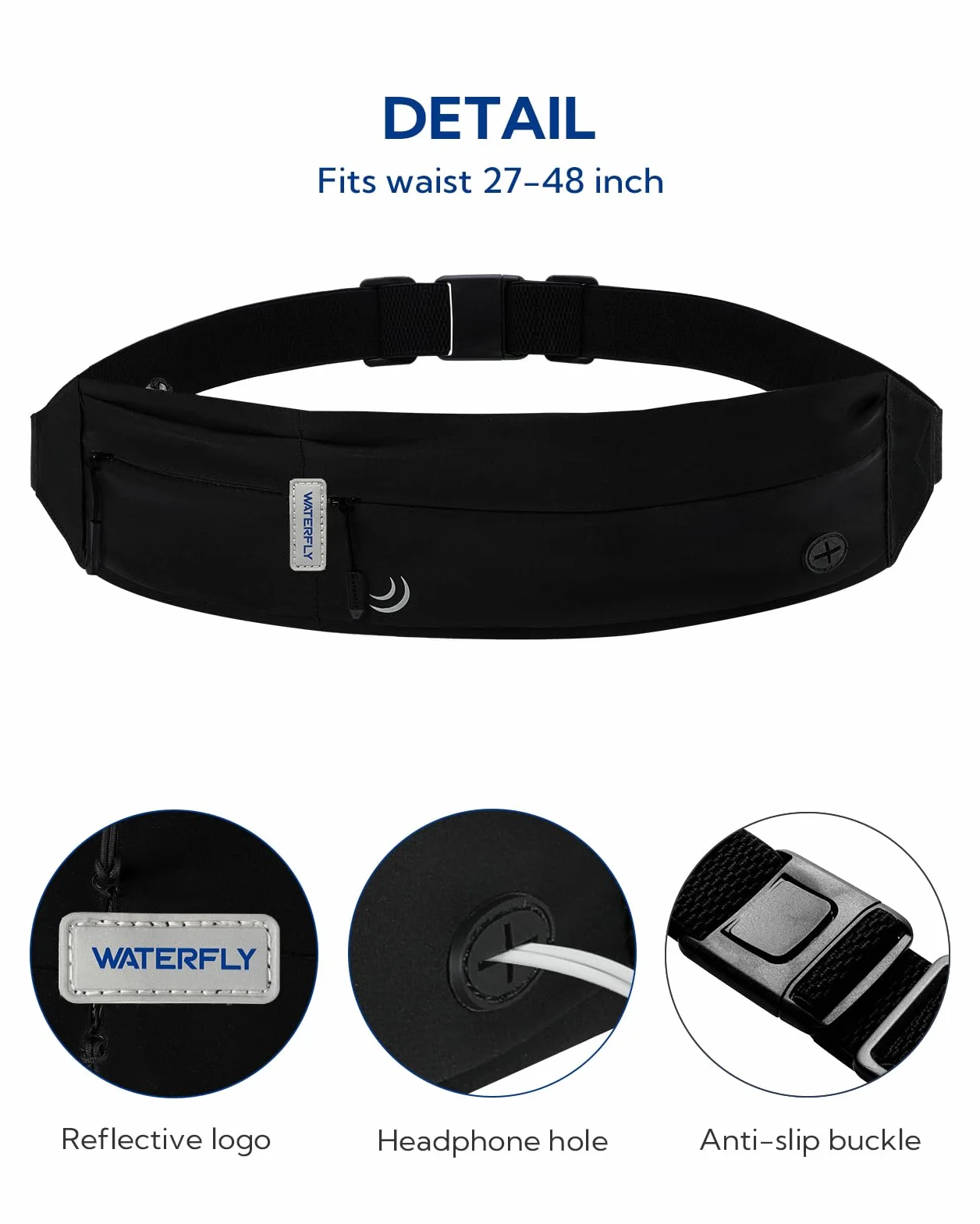 Waterfly Pasek do biegania na smartfon: Regulowany wodoodporny pas do biegania Przenośne torby sportowe Banany Mężczyzna Kobieta Lekki elastyczny pas do joggingu Bieganie Fitness Piesze wycieczki