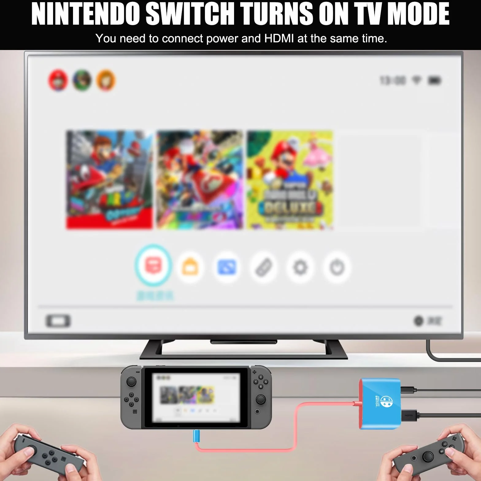 Switch 2 stacja dokująca do Nintendo Switch2, 3 w 1, przenośna stacja ładująca z 4K / 60 Hz HDMI/USB 3.0/PD 100 W, stacja dokująca, kompatybilna z NS Switch2, Steam Deck, smartfonami, komputerami PC