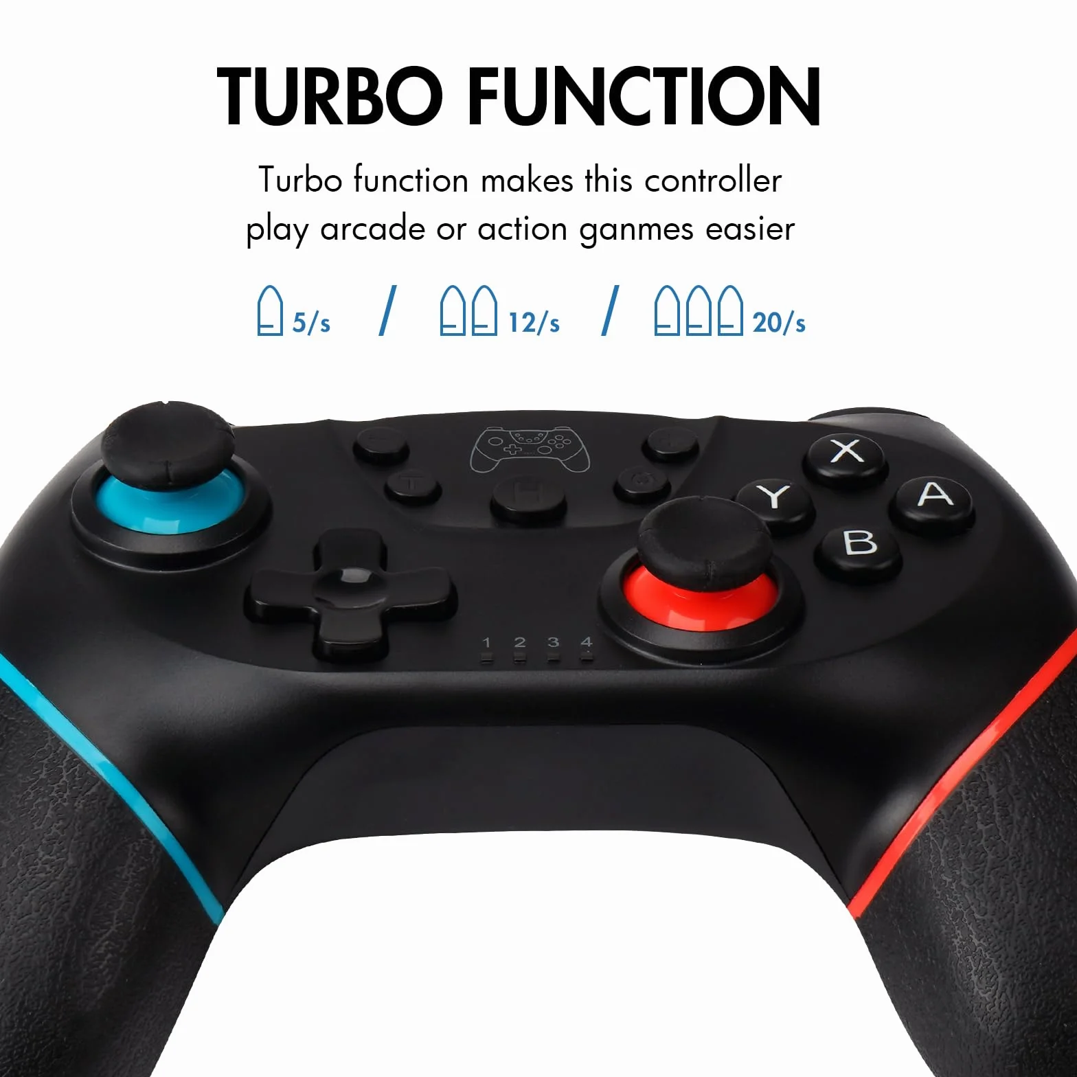 [2024 New Version] Controller For Switch – Wireless Pro Controller for Switch Lite – Turbo & Dual Vibration