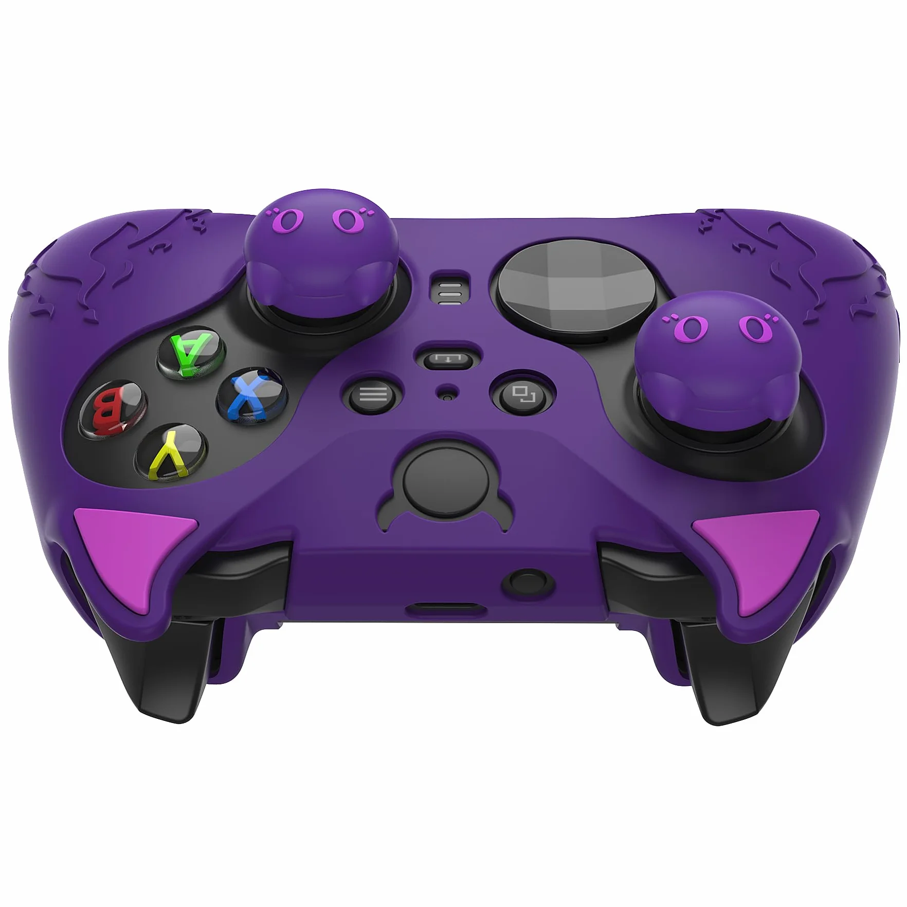 PlayVital Osłona Ochronna do Xbox Elite Series 2,Etui na Kontroler do Xbox Elite 2 Core z Nakładkami na Joystick,Silikonowa Ochrona Antypoślizgowa–Fioletowa, Edycja Demon