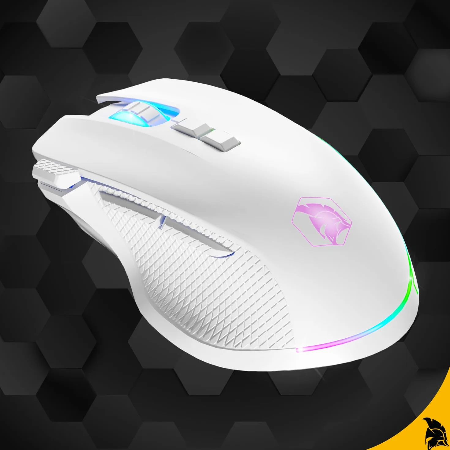 EMPIRE GAMING - 2025 Nowość - W905 Przewodowa Mysz Gamingowa - 12800 DPI 1000Hz - RGB - PS4, PS5, XboxOne/Series, PC i Mac - Oprogramowanie w Zestawie - 8 Programowalnych Przyciski (Biały)