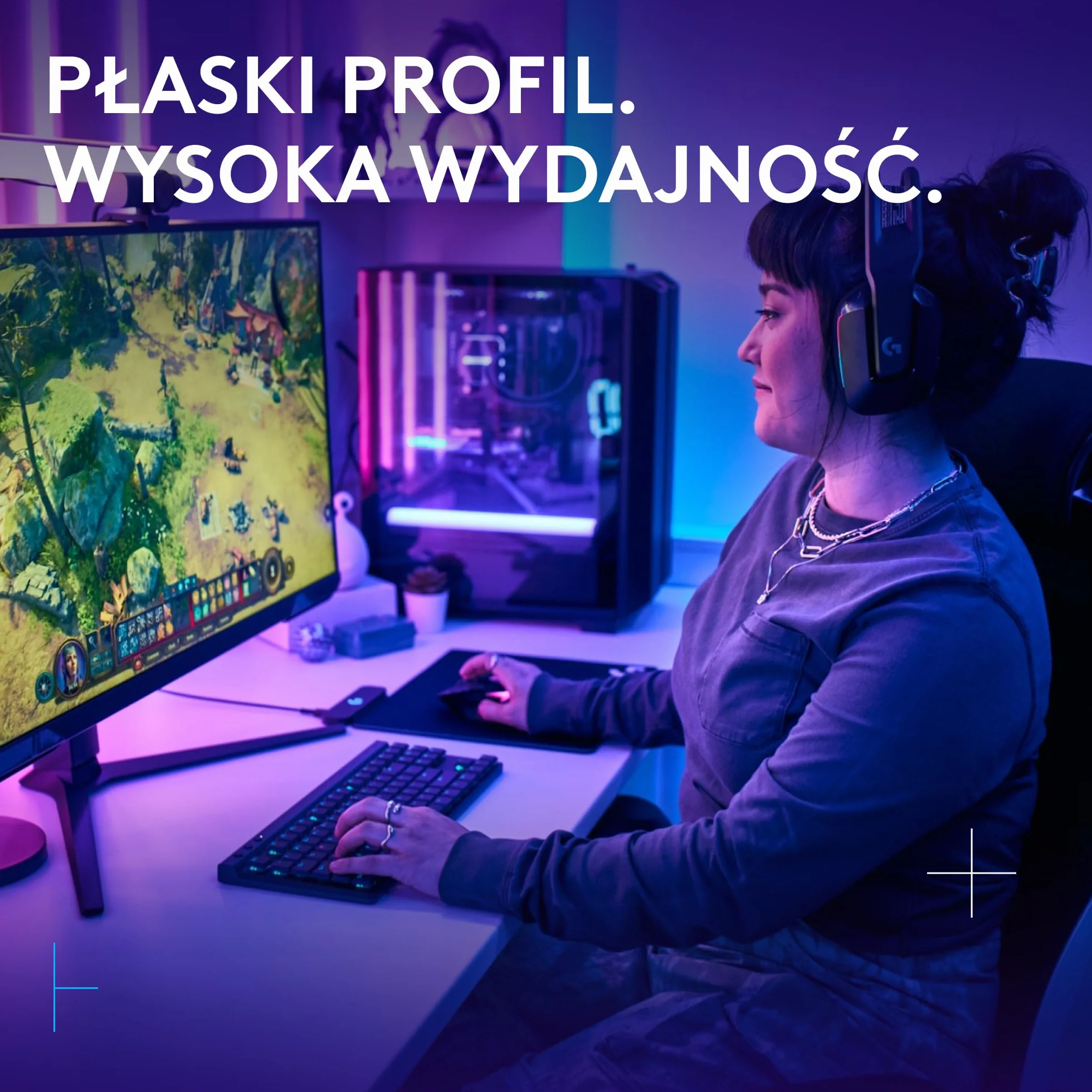 Logitech G G515 LIGHTSPEED TKL o płaskim profilu Bezprzewodowa klawiatura do gier, LIGHTSYNC RGB, cienka konstrukcja bez klawiatury numerycznej, przełączniki mechaniczne, QWERTY US INT'L - Czarny