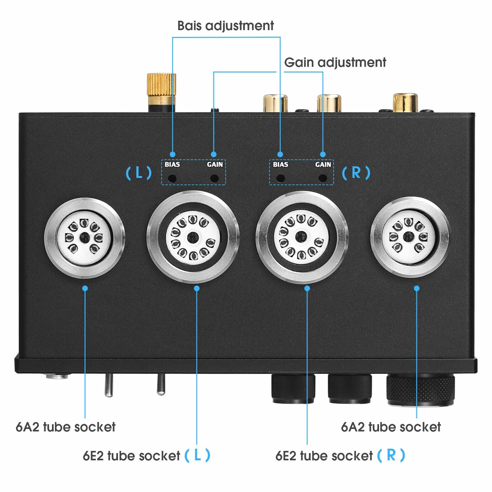 Nobsound HiFi 6E2 przedwzmacniacz rurowy Phono Preamp do MM/MC Turntablebles Headphone Amp