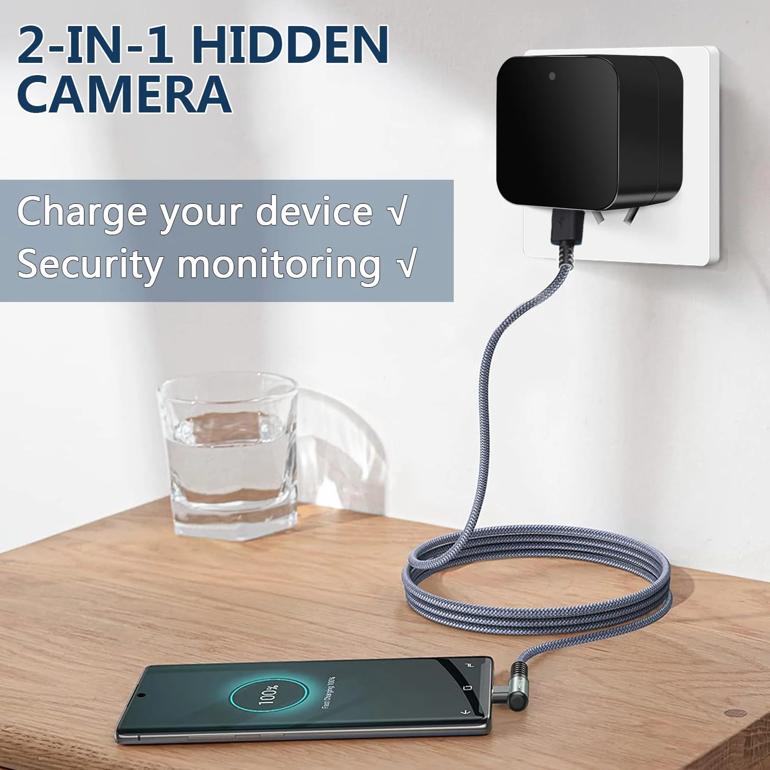 Kamera szpiegowska WiFi 5G, mini bezprzewodowa ukryta kamera 1080P HD, ładowarka USB do mikro szpiegowskiej rejestrator nadzoru miniaturowa kamera zdalna z wykrywaniem ruchu