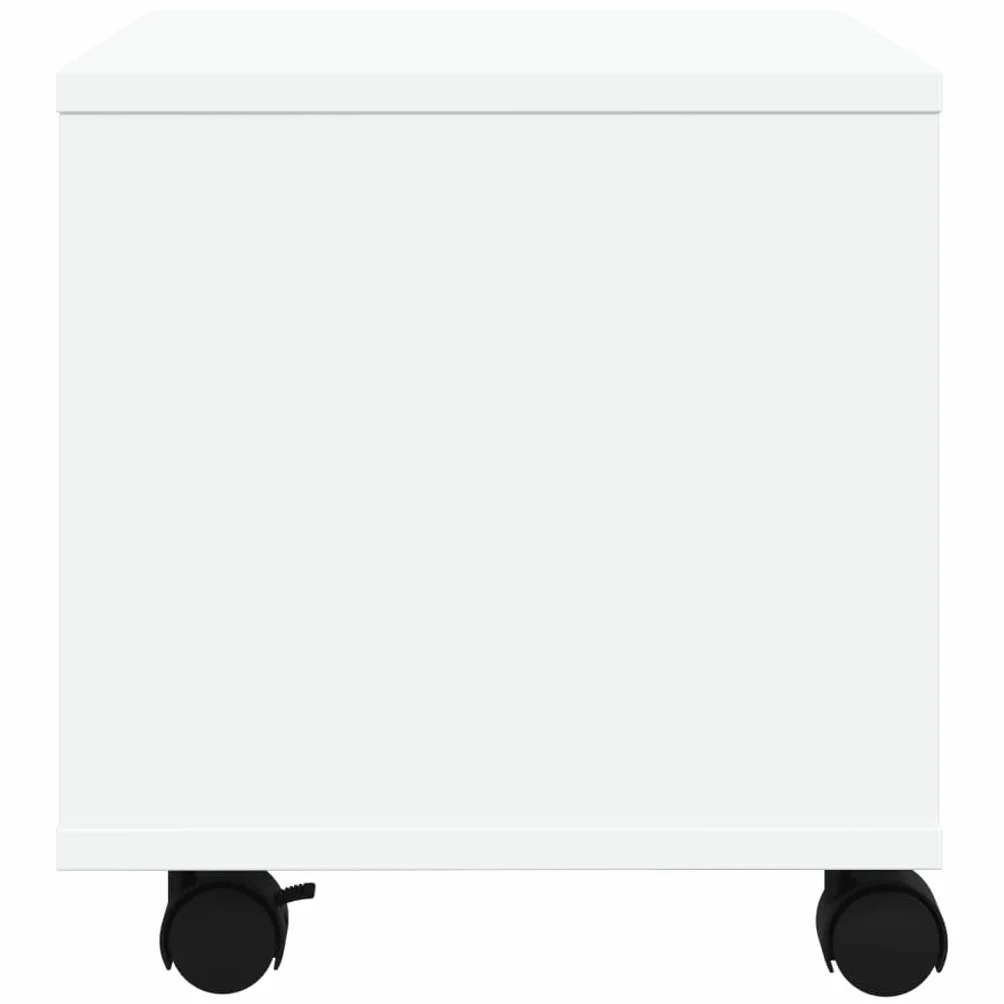 vidaXL Stojak pod drukarkę z kółkami biały 41x32x34,5 cm