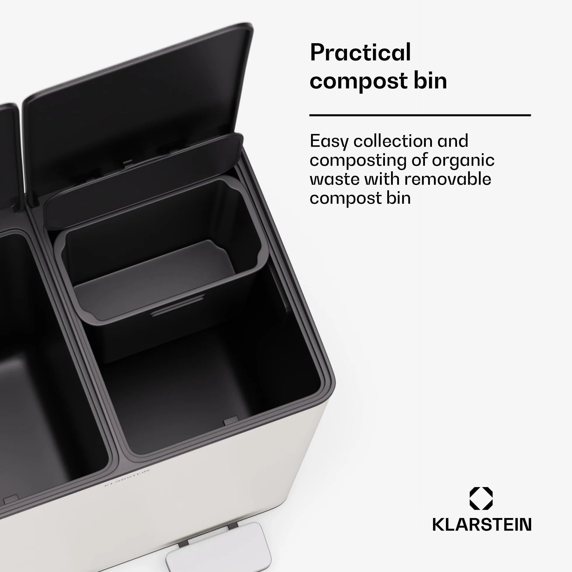 Klarstein Kosz na śmieci 40 l 2 x 20 l z podziałką Soft-Close
