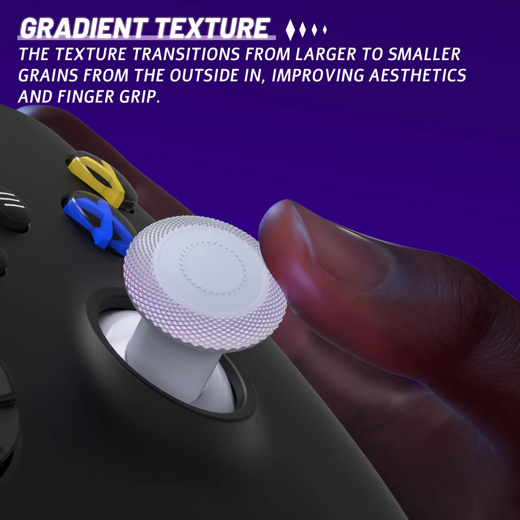 eXtremeRate ThumbsGear V3 wymienne kciuki do Xbox Core, 4 joysticki, wypukłe i wklęsłe, regulacja wysokości, do Xbox One S/X/Elite, Nintendo Switch Pro, oryginalny biały