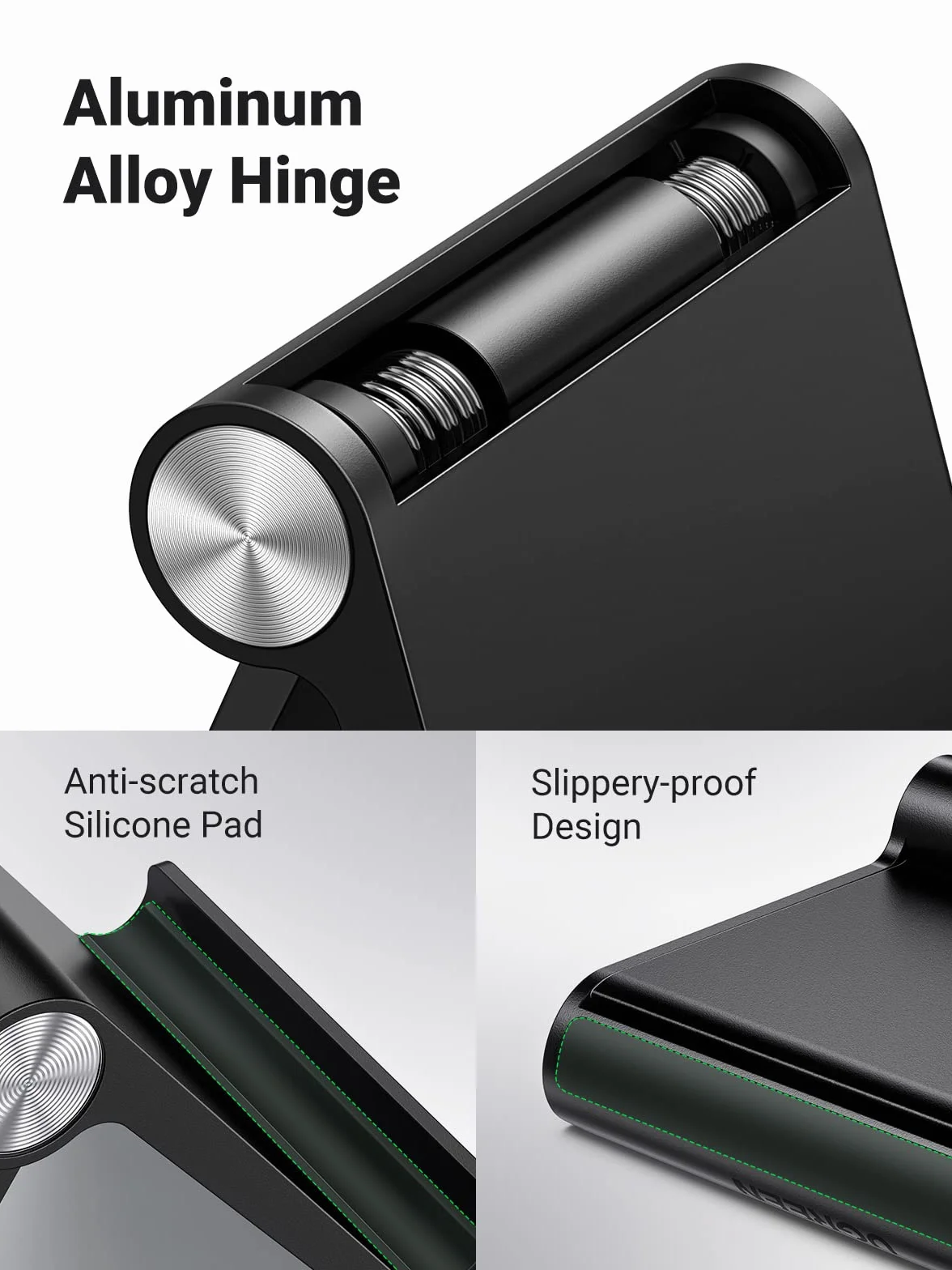 UGREEN Uchwyt na Telefon Regulowany Składany Kompatybilny z iPhone 14 13 Pro Max Mini 12 11 Galaxy Redmi (Czarny)