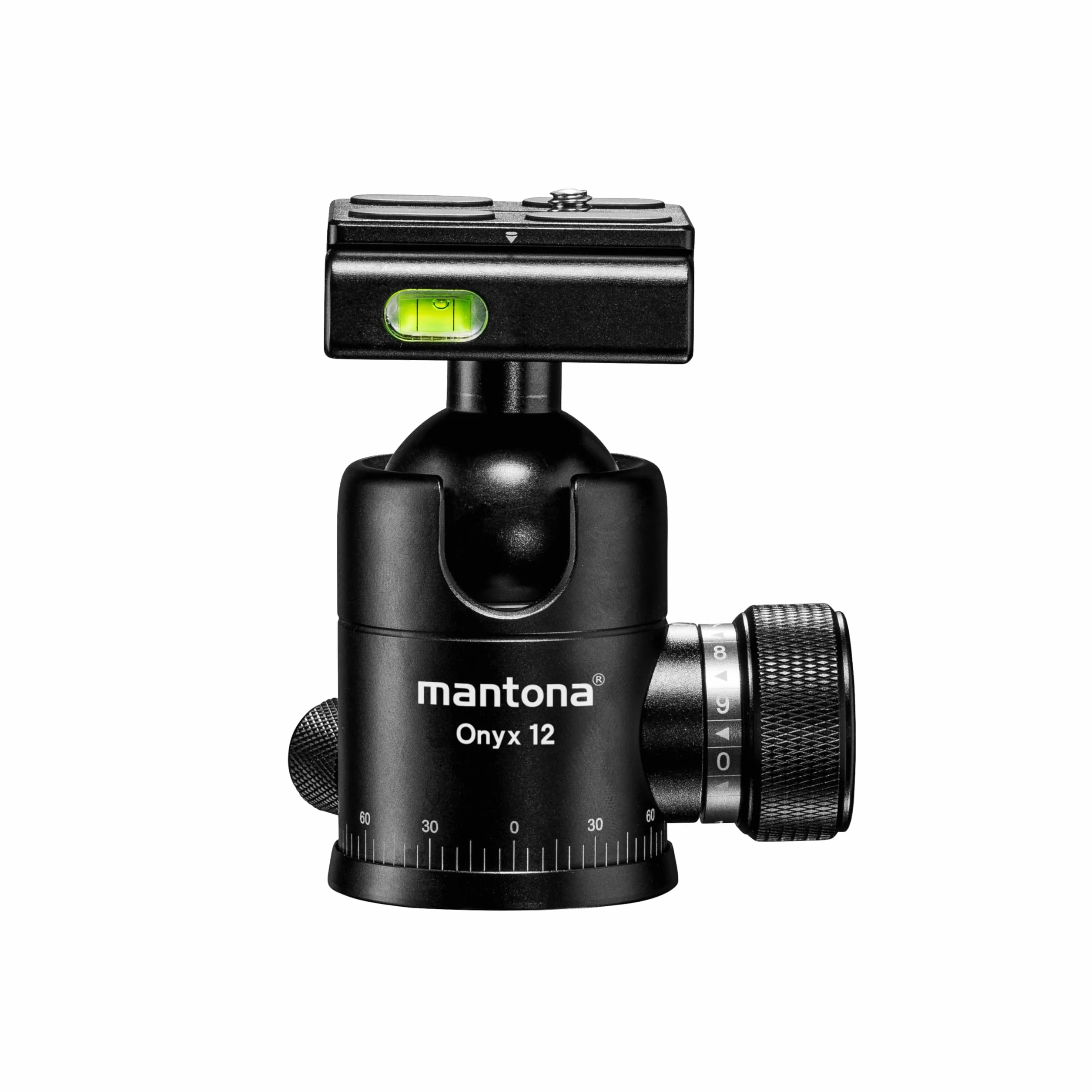 Mantona Onyx 12 głowic kulowych (M1-3612A) Arca-Swiss kompatybilna płytka szybkiego montażu 50 mm, profesjonalne wykonanie dla lustrzanki cyfrowej, kamery cyfrowej, kamery cyfrowej, kamkordera czarna