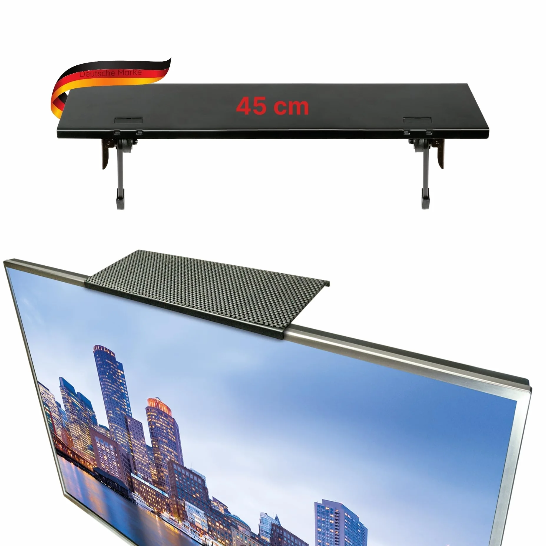 SCHWAIGER 661804 regał pod telewizor stojak na monitory regał na monitory regał multimedialny półka TV nakładka na telewizor uchwyt na głośniki uchwyt reciever 18 cali