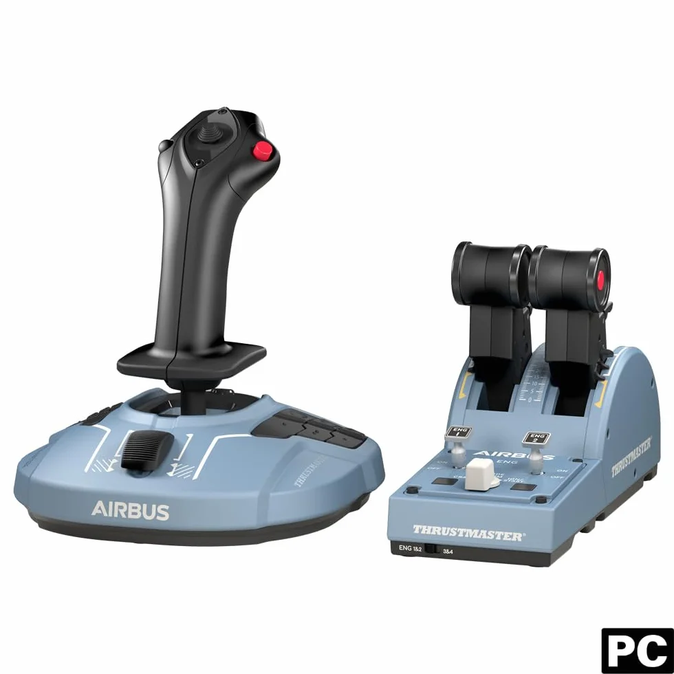 Thrustmaster TCA Officer Pack Airbus Edition – Kompleksowy system sterowania lotem z drążkiem sidestick i dźwignią przepustnicy do PC