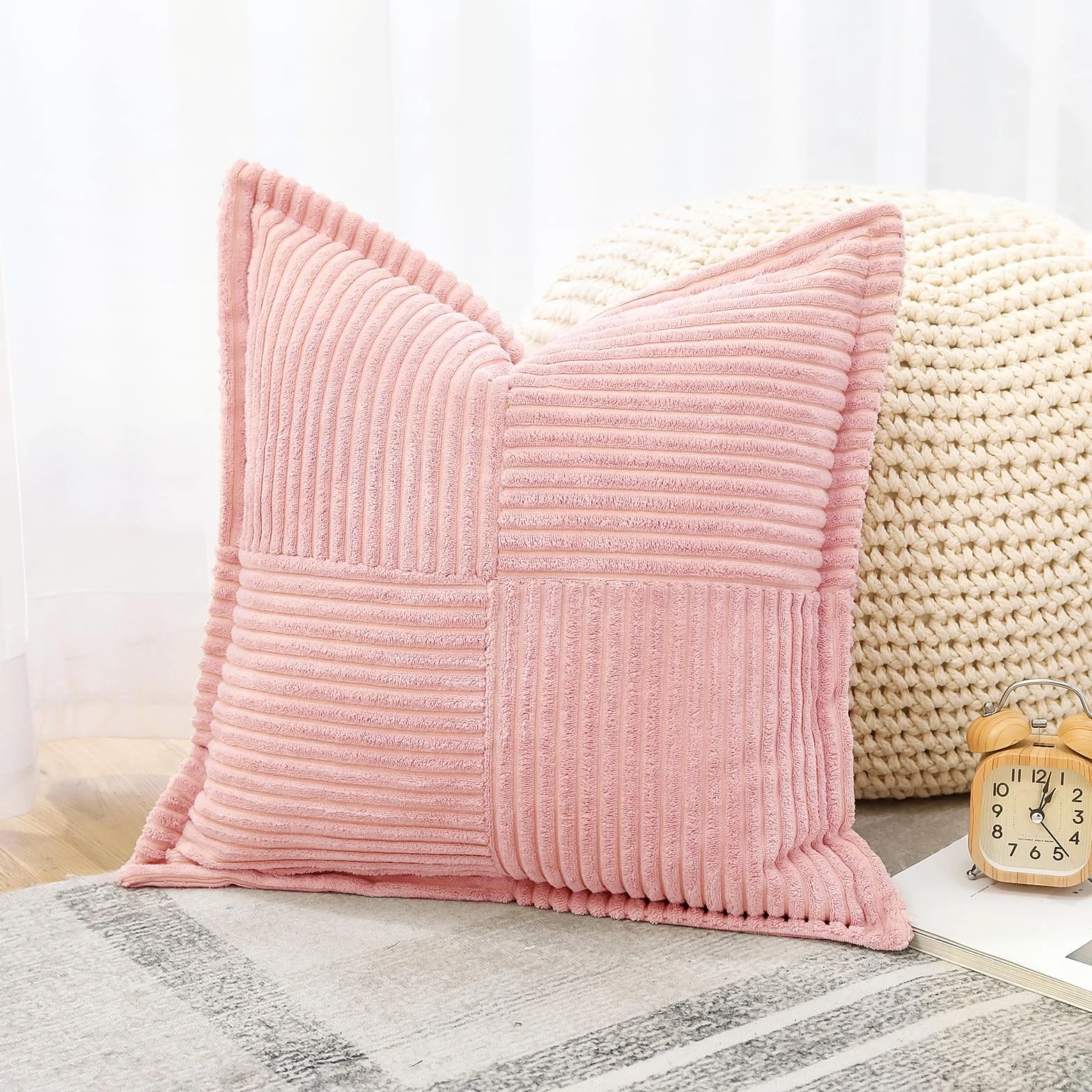 Artscope Poszewki na poduszki w stylu szkockim z aksamitem z szyciem, super miękkie poszewki na poduszki w stylu boho, szerokie dekoracyjne teksturowane poszewki na poduszkę do kanapy, sofy, łóżka
