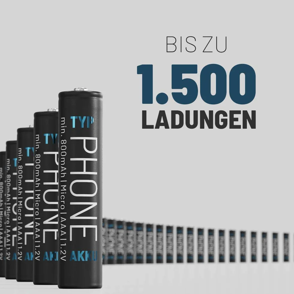 ABSINA 4 x NiMH akumulatory do telefonu Gigaset słuchawka do ponownego ładowania 800 mAh - akumulator do Gigaset A415 750 mAh - 750 mAh baterie AAA do telefonu Gigaset A400 A415, C300 C430, C475 C530,