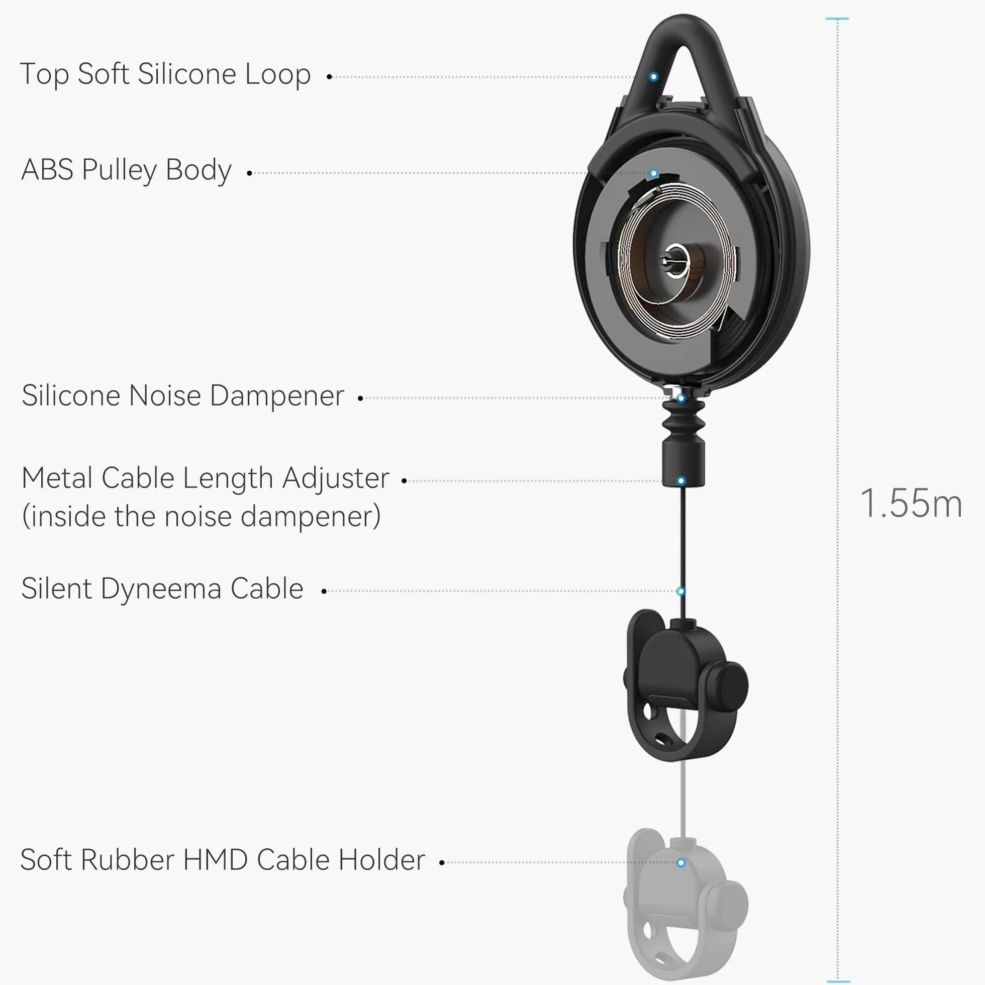 KIWI design Zarządzanie kablami VR kompatybilne z kablem łączącym Quest 2, systemem VR Pulley dla Quest/Rift S/Valve Index/HTC Vive/Vive Pro/HP Reverb G2/PSVR Akcesoria VR (czarny, 6 szt.)