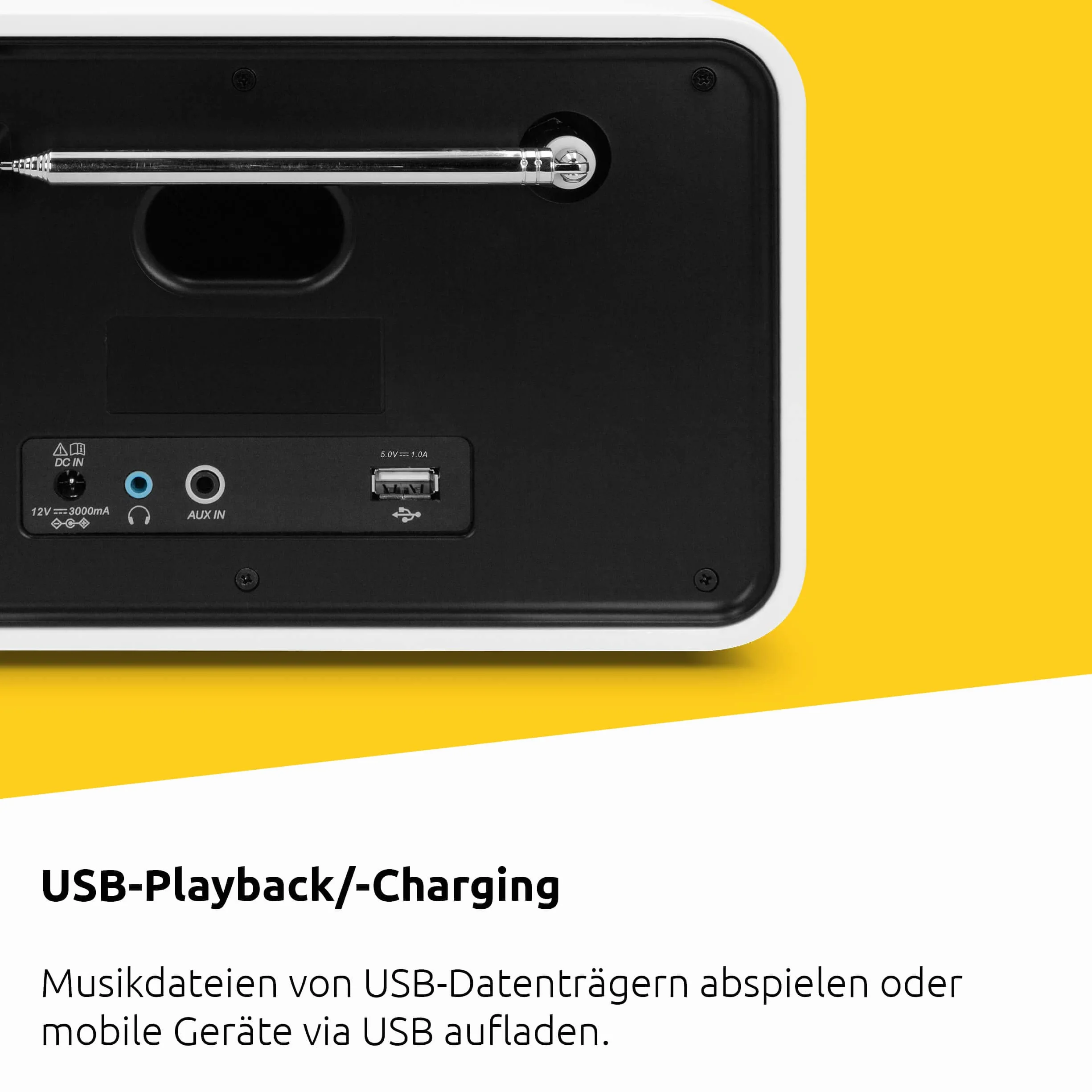 TechniSat DIGITRADIO 586 - hybrydowe radio DAB+ (radio internetowe, FM, Bluetooth, Spotify, ładowanie bezprzewodowe, sterowanie aplikacją, wyświetlacz OLED, USB, CD, MP3, AUX, 20 W, pilot) biały