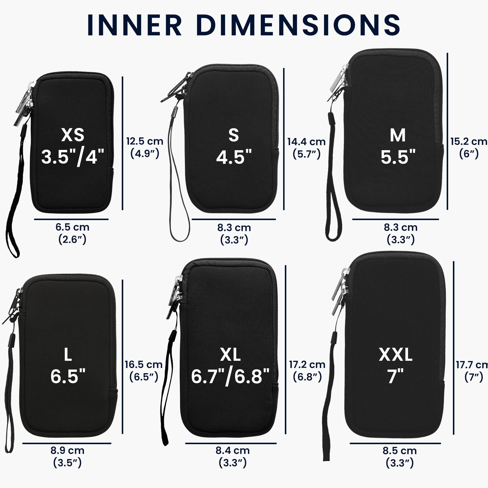 kwmobile Uniwersalne etui na telefon w rozmiarze XL - 6,7/17.3 cm - neoprenowe etui na smartfona z zamkiem błyskawicznym - wodoodporne etui na telefon komórkowy - rękaw w kolorze bałtyckim niebieskim