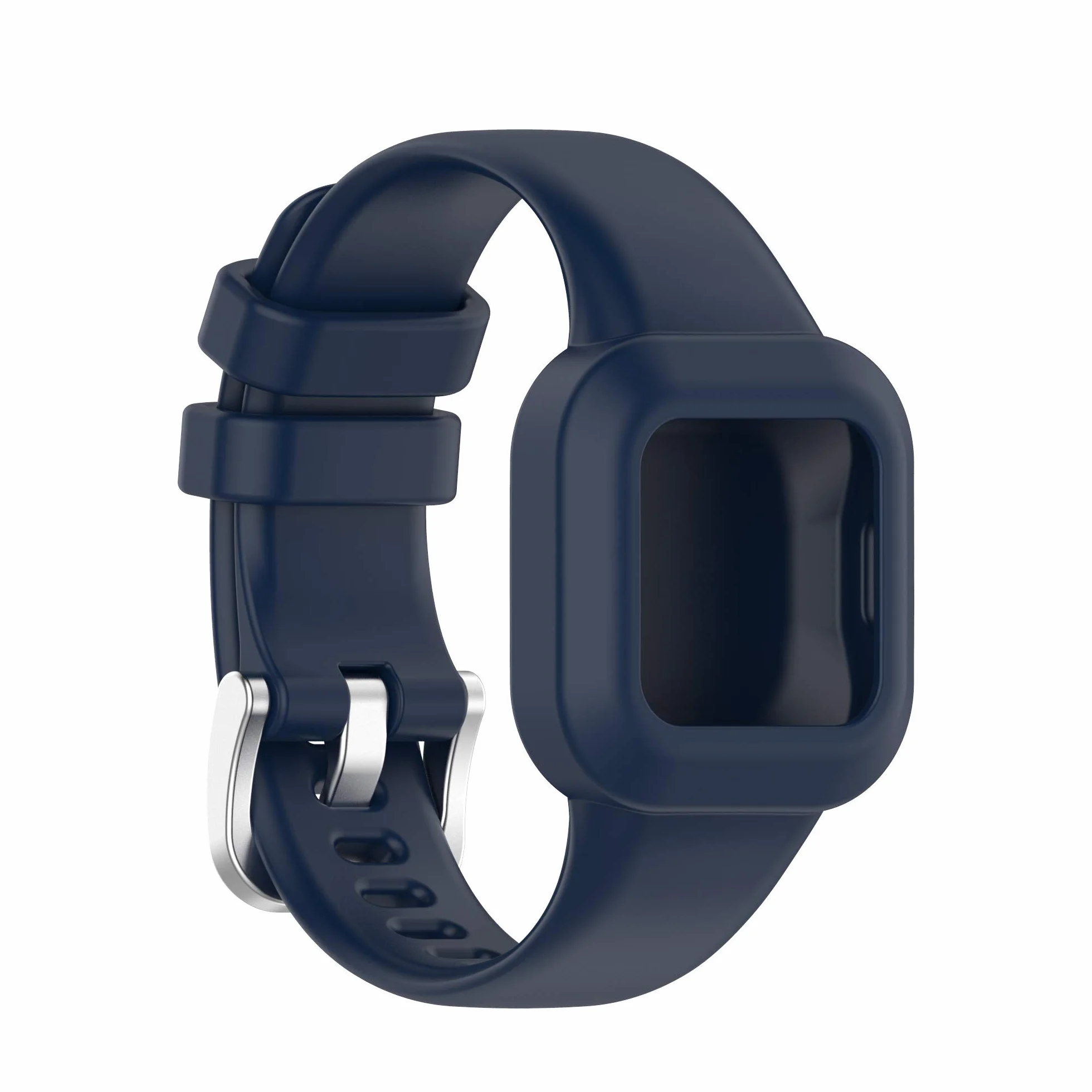 INF Pasek do zegarka kompatybilny z Garmin Vivofit Jr. 3, silikonowy pasek sportowy z etui, miękki, oddychający, odporny na zarysowania, regulowany pasek zastępczy dla kobiet i mężczyzn (niebieski)
