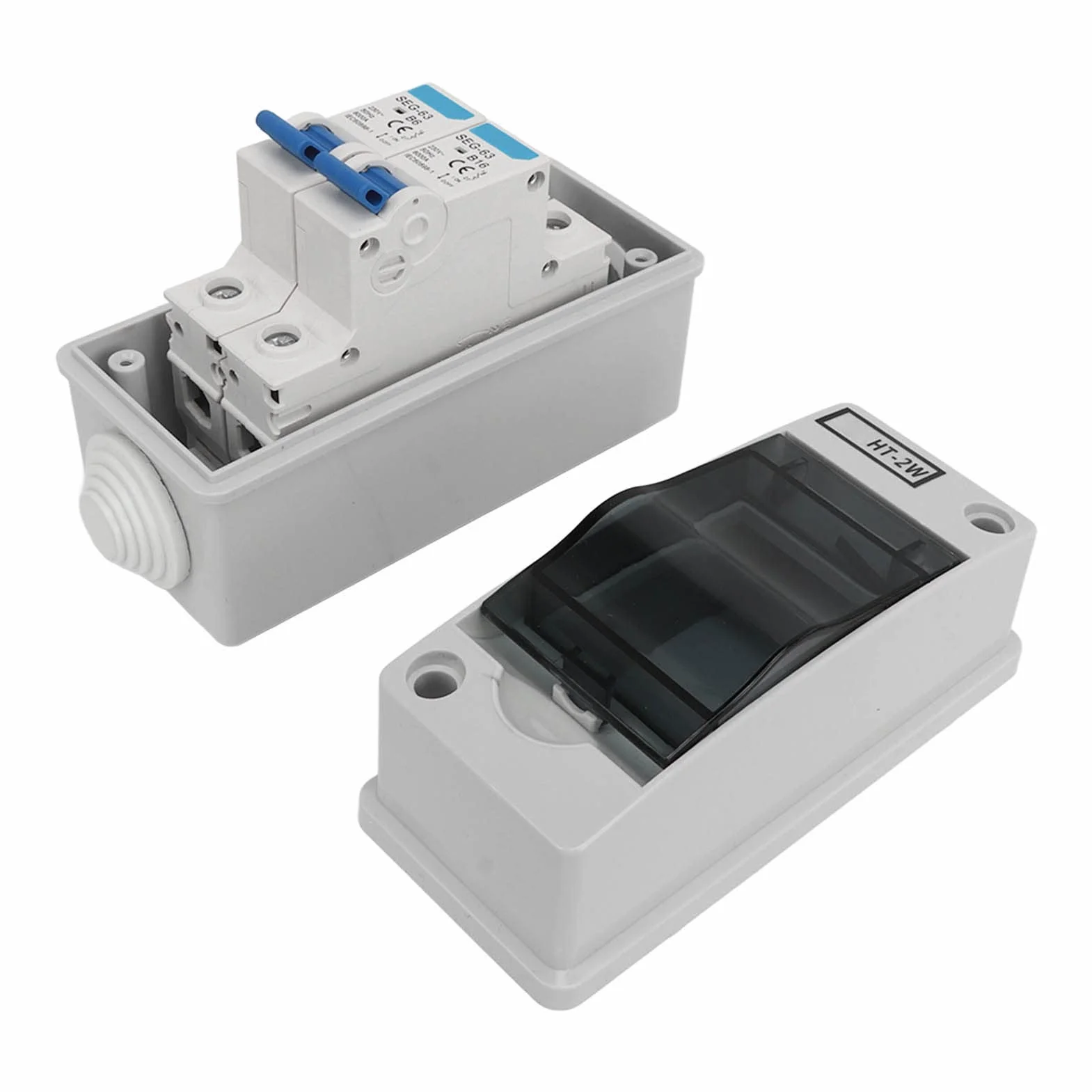 2 Bieguny Miniaturowy Przerywacz MCB Skrzynka Rozdzielcza Zasilania 230 V 6A 16A Ognioodporna Obudowa z Tworzywa Sztucznego 6000A Wysoka zdolność Wyłączania