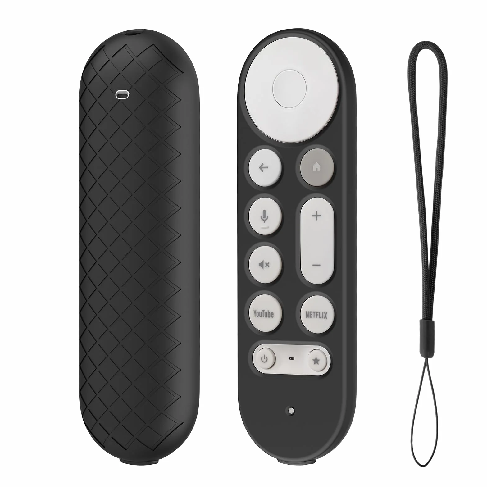 FTRONGRT Etui kompatybilne z Google TV Streamer 4K 2024, elastyczny silikon, ochrona przed upadkiem i kolizją, lekka, odporna na wstrząsy osłona ochronna. Czarne
