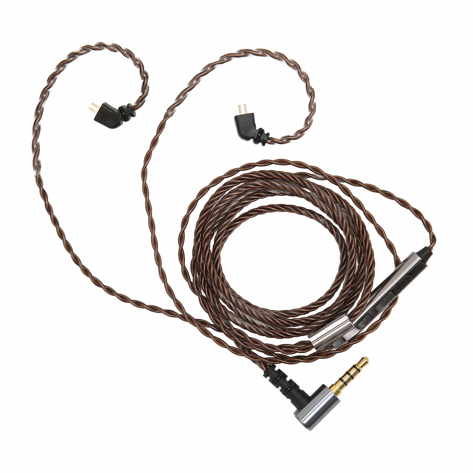 ZJchao Kabel IEM, 2 piny, 0,78 mm, 3,5 mm, prawy kątowy, zamiennik słuchawek dousznych, kabel 2-pinowy, kabel IEM z mikrofonem, kabel IEM z mikrofonem do AS106 ZST ZS3 ES4