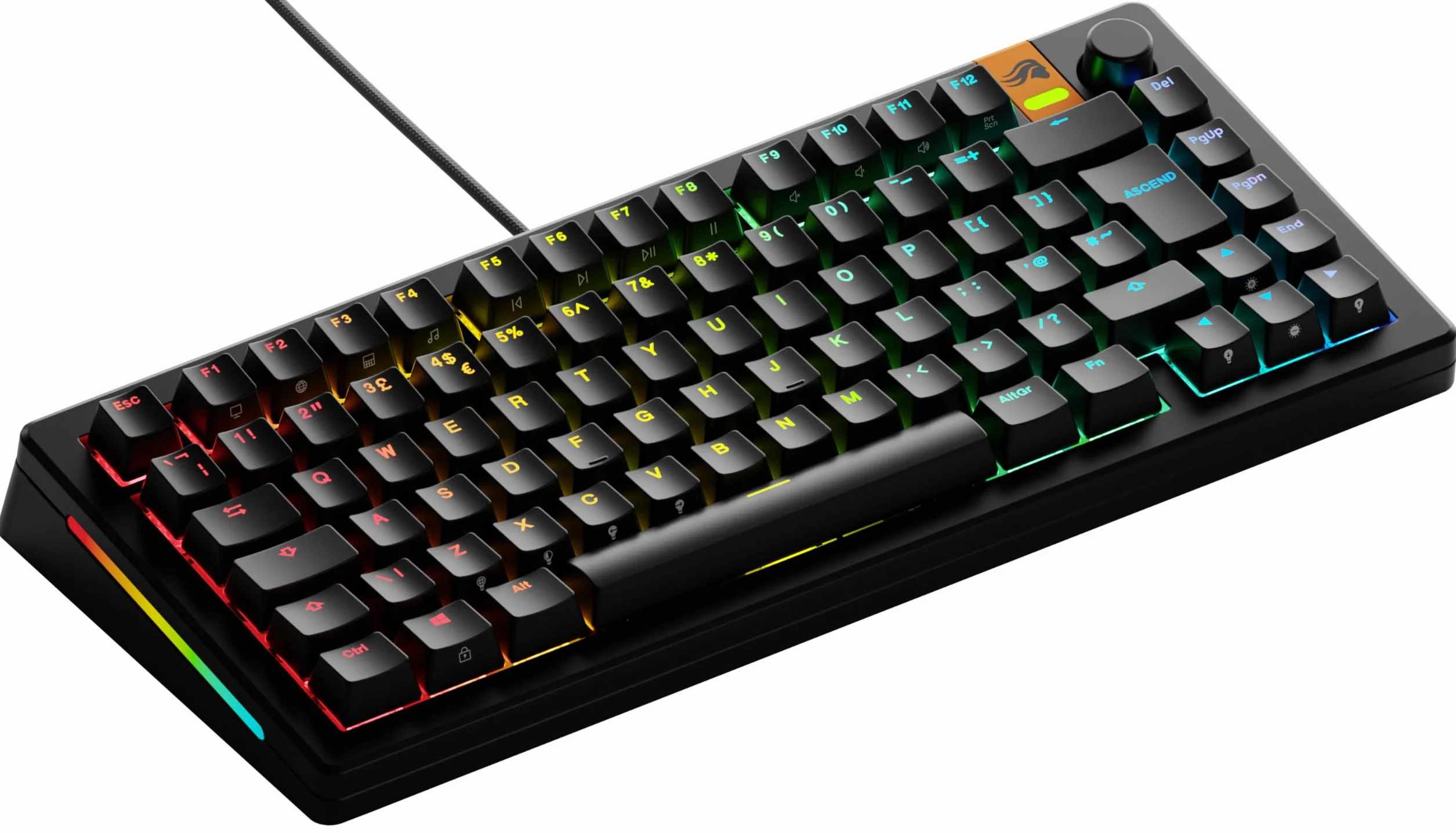 Glorious Gaming GMMK 3 HE klawiatura mechaniczna 75% Rapid Trigger Hall Effect 8K polling hot swap uszczelka angielski QWERTY czarna