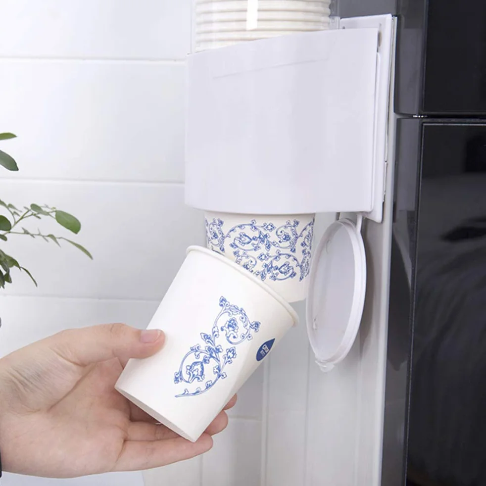 Dozownik kubkow papierowych na ścianę plastikowy 7,5 cm 60-80 filiżanek