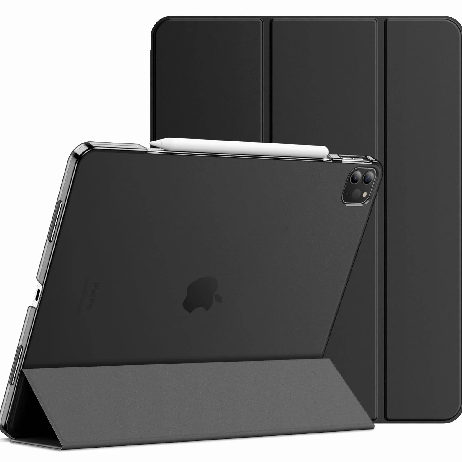JETech Etui dla iPad Pro 12,9 Cala (6./5. Generacji, Model 2022/2021), Obsługuje Ładowanie Pencil, Przykryć z Automatyczne Budzenie/Usypianie (Czarny)