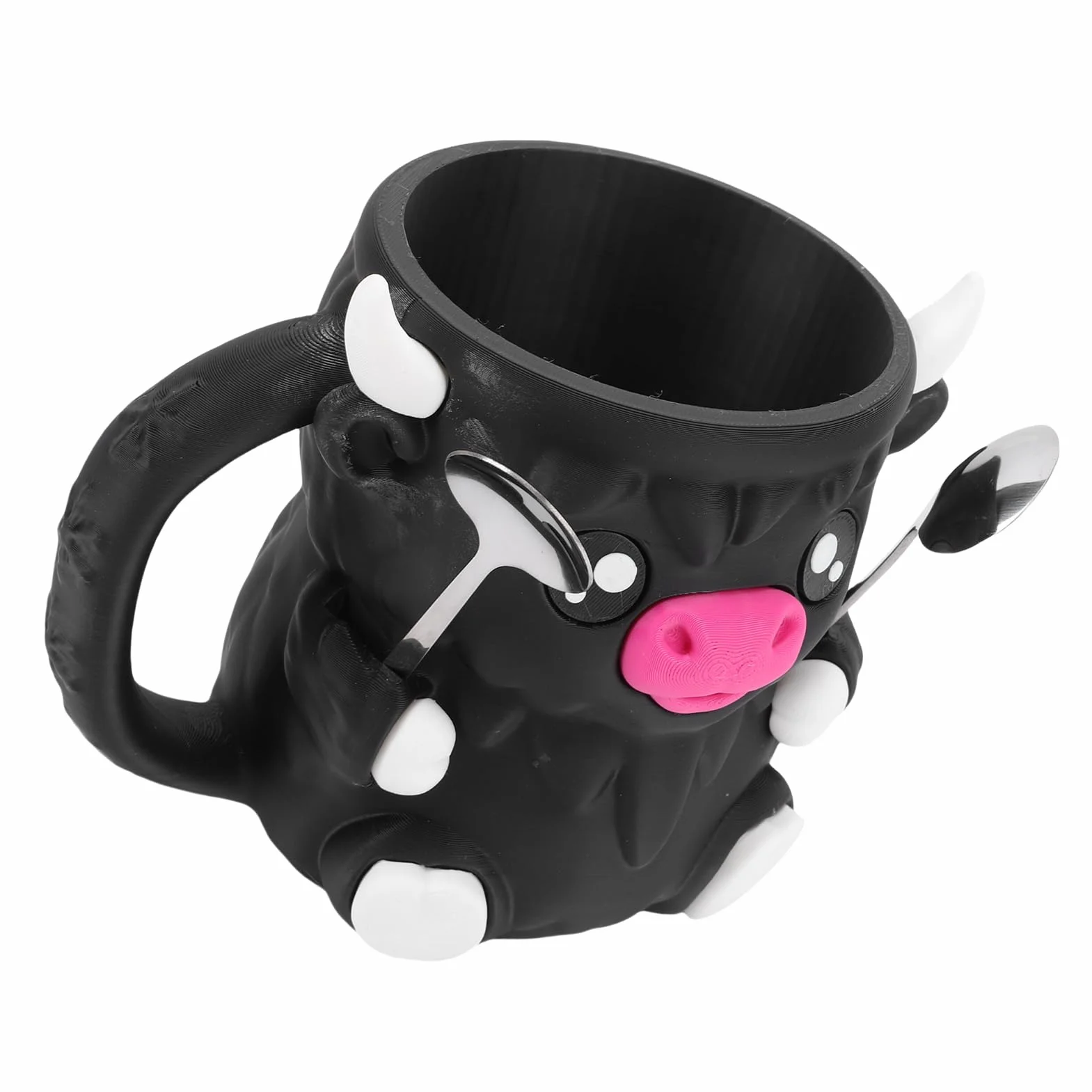 Bewinner Uroczy Uchwyt na Kufel lodowy. Izolowane ściany z Motywem Krowy Rasy Highland dla Entuzjastów Lodów (BLACK)