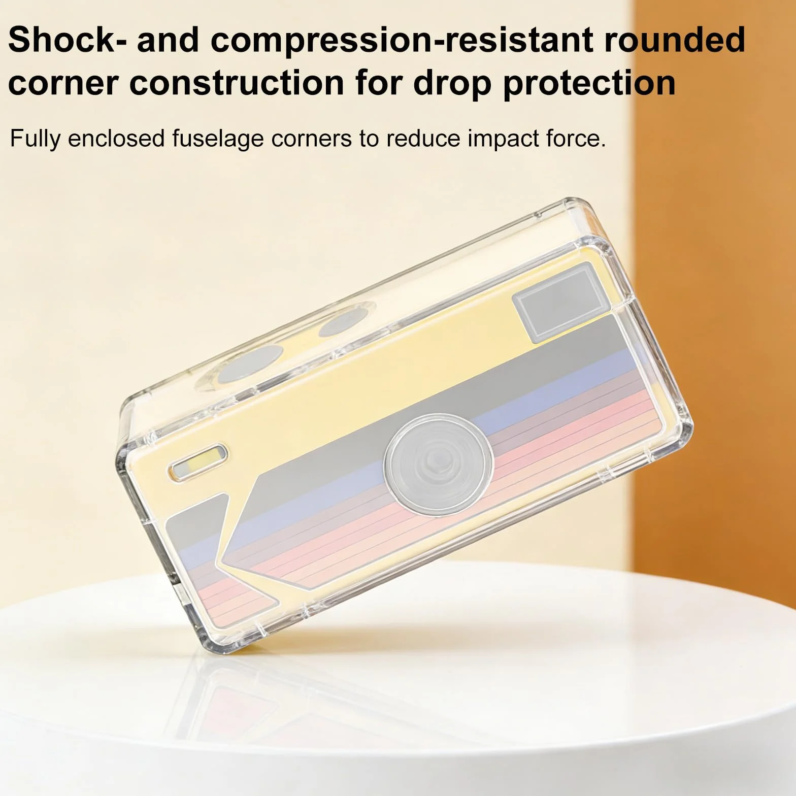 Etui Ochronne dla Kodak Charmera Brelok Aparat Cyfrowy Blind Box, Otwór Gniazdo Karty Micro SD Łatwy Dostęp Odporny Zarysowania Przezroczysty Osłona PC z Osłoną Ekranu & Smyczą do Podróży