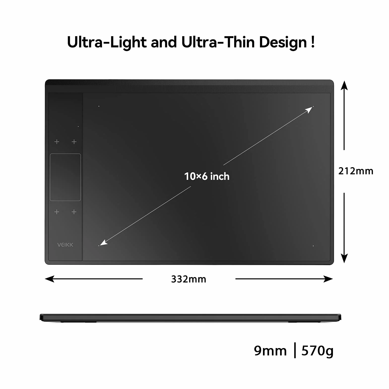 VEIKK Tablet graficzny A30 V2 10 x 6 cali z piórem bez baterii i 8192 profesjonalnymi poziomami ciśnienia