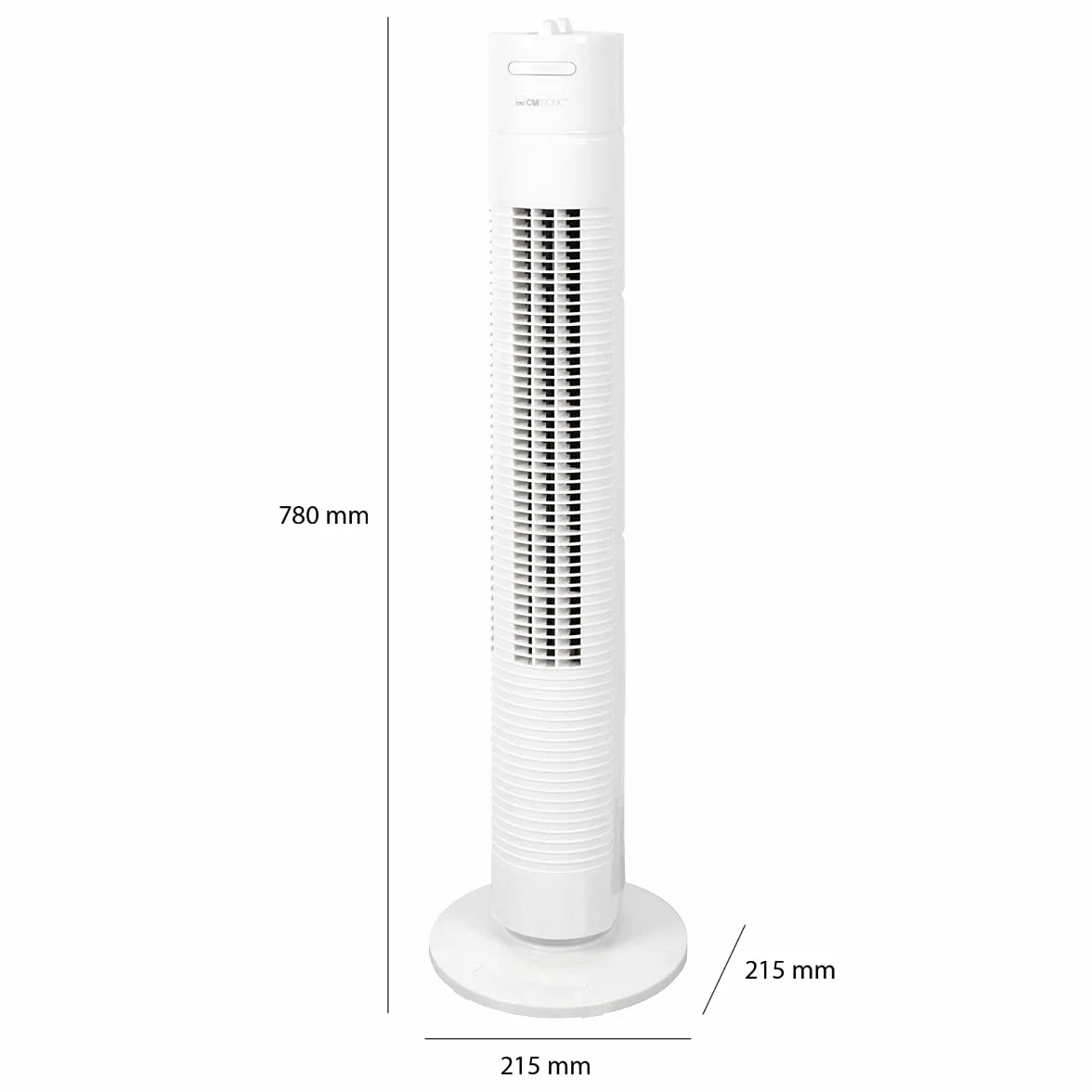 Clatronic Wentylator wieżowy TVL 3770, 3 poziomy prędkości, oscylacja 75°, timer 120 minut, biały