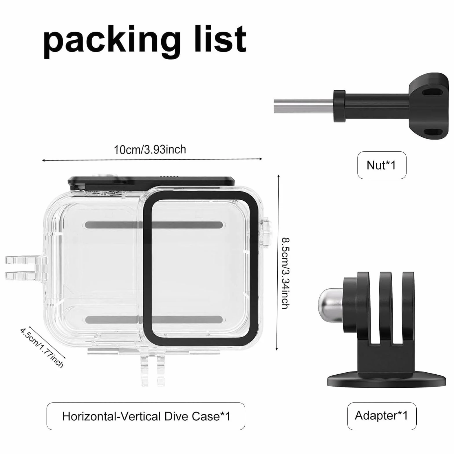 147FT/45M wodoodporna obudowa do Insta360 Ace Pro 2 podwodne nurkowanie etui obudowa obudowa do Ace Pro 2 akcesoria do kamer sportowych z adapterem i śrubą montażową