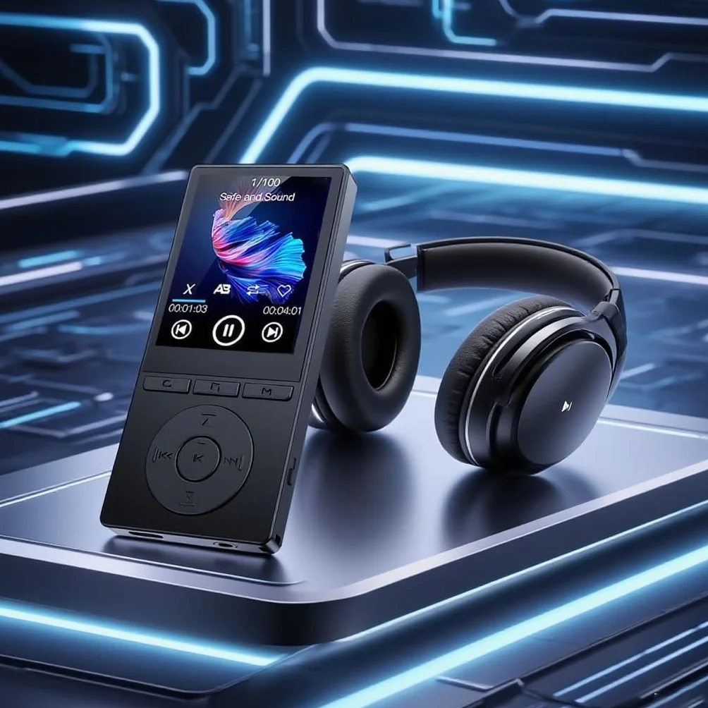 64 GB odtwarzacz Bluetooth 5.3, HiFi dźwięk, nagrywarka głosu, e-book, słuchawki, idealny do uprawiania sportu, obsługa karty TF