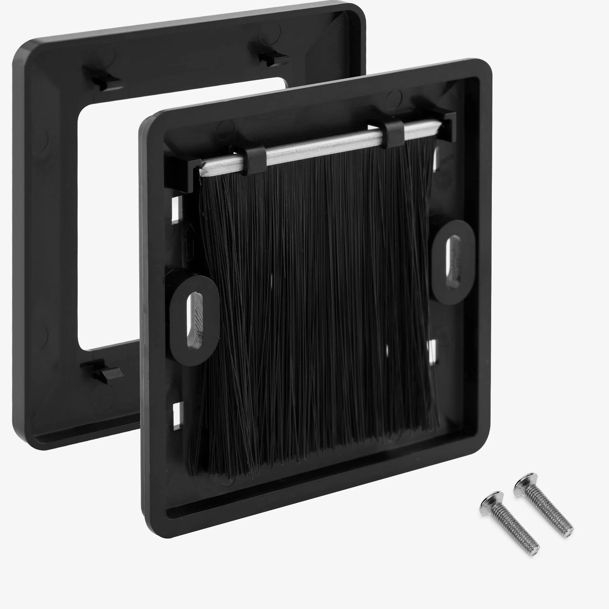 kwmobile Płyta ścienna Szczotka - Zestaw 2 x Przejściówka na kable Wyjście audio - Gniazdo podtynkowe do HDMI Hi-FI HDMI TV