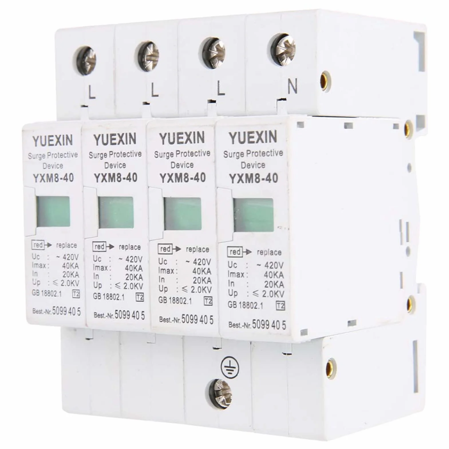 Domowa ochrona przeciwprzepięciowa odgromnik 4P 40KA DIN Rail AC urządzenie odgromowe niskiego napięcia do ochrony przed piorunami