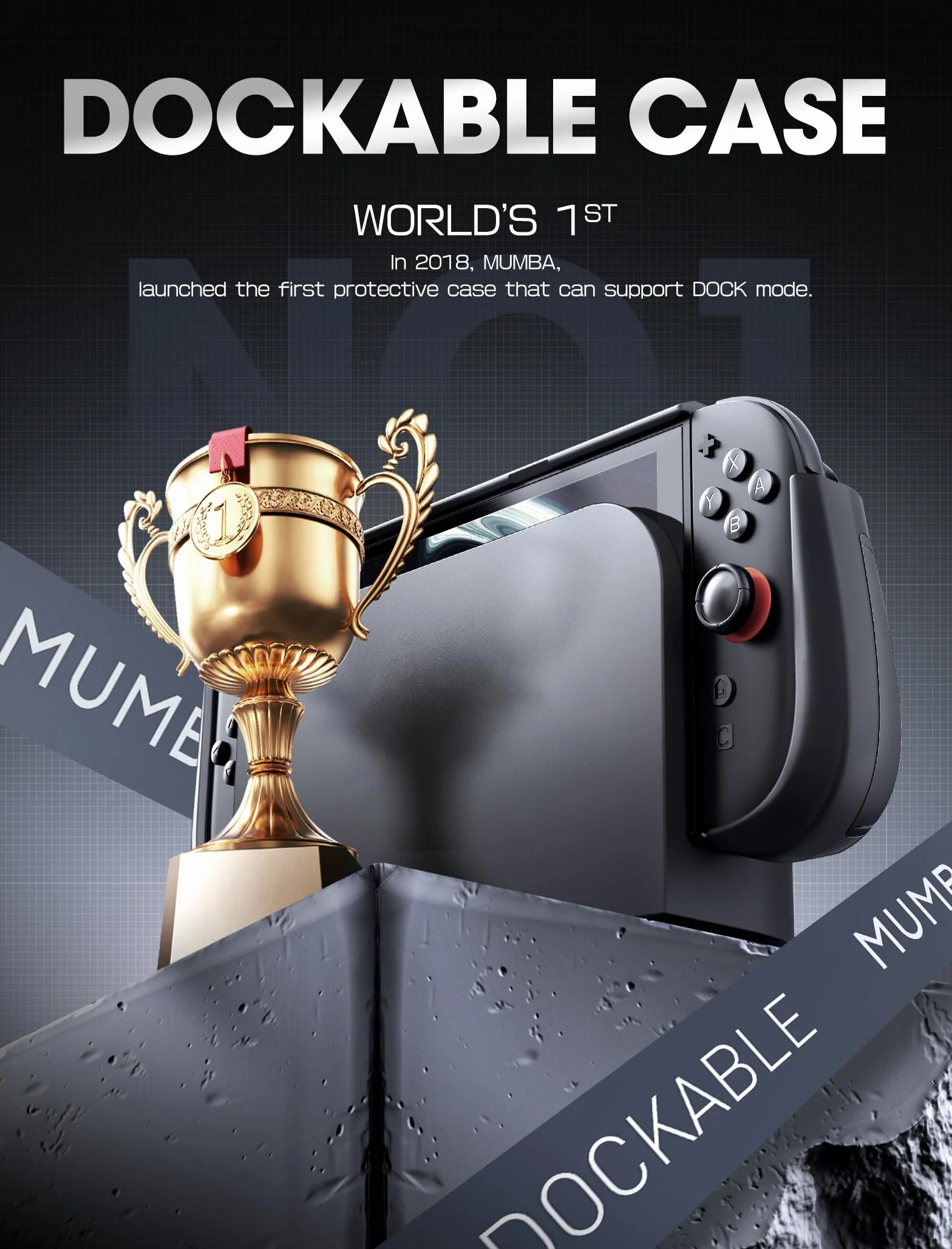 Mumba Etui do Nintendo Switch 2 (2025) z klapką [Tytan] Ochrona przed zamykaniem ergonomiczny uchwyt, szybkie wyjmowanie Joy-Con, 7 kart trzymania, akcesoria do przełącznika 2, czarne