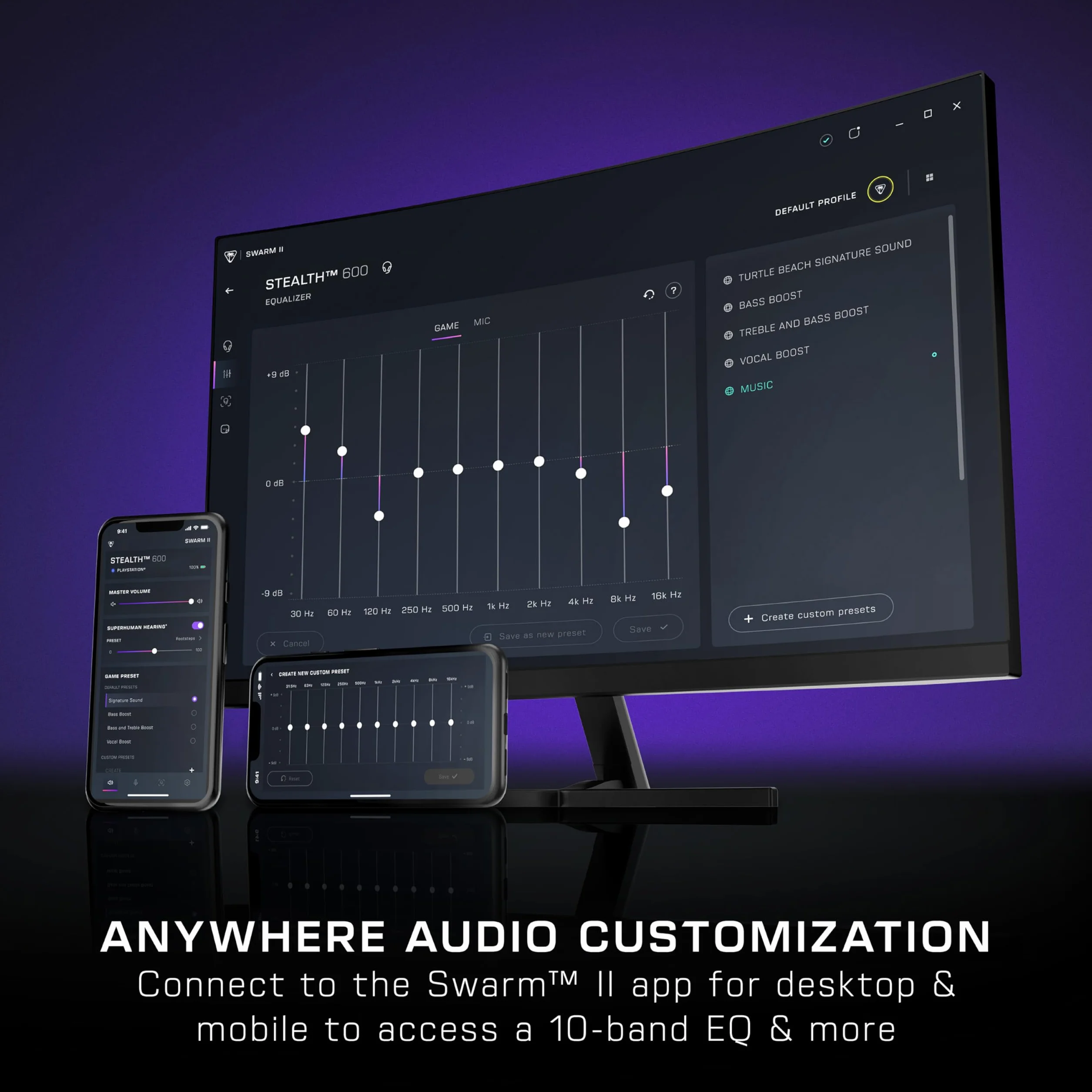 Turtle Beach Stealth 600 Czarny PC Bezprzewodowe Słuchawki Gamingowe w/ 80hr Bateria, Przetworniki 50mm & Bluetooth na PC, PS5, PS4, Nintendo Switch and Mobile