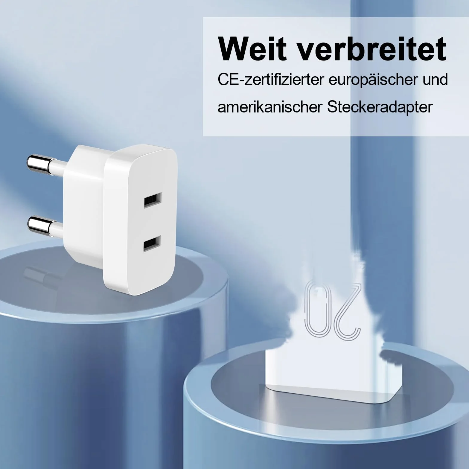 VIEVRE 2 adaptery z wtyczką UE, adapter US na UE do gniazd, adapter wtyczki Japonia Niemcy, adapter wtyczka euro, kolor biały