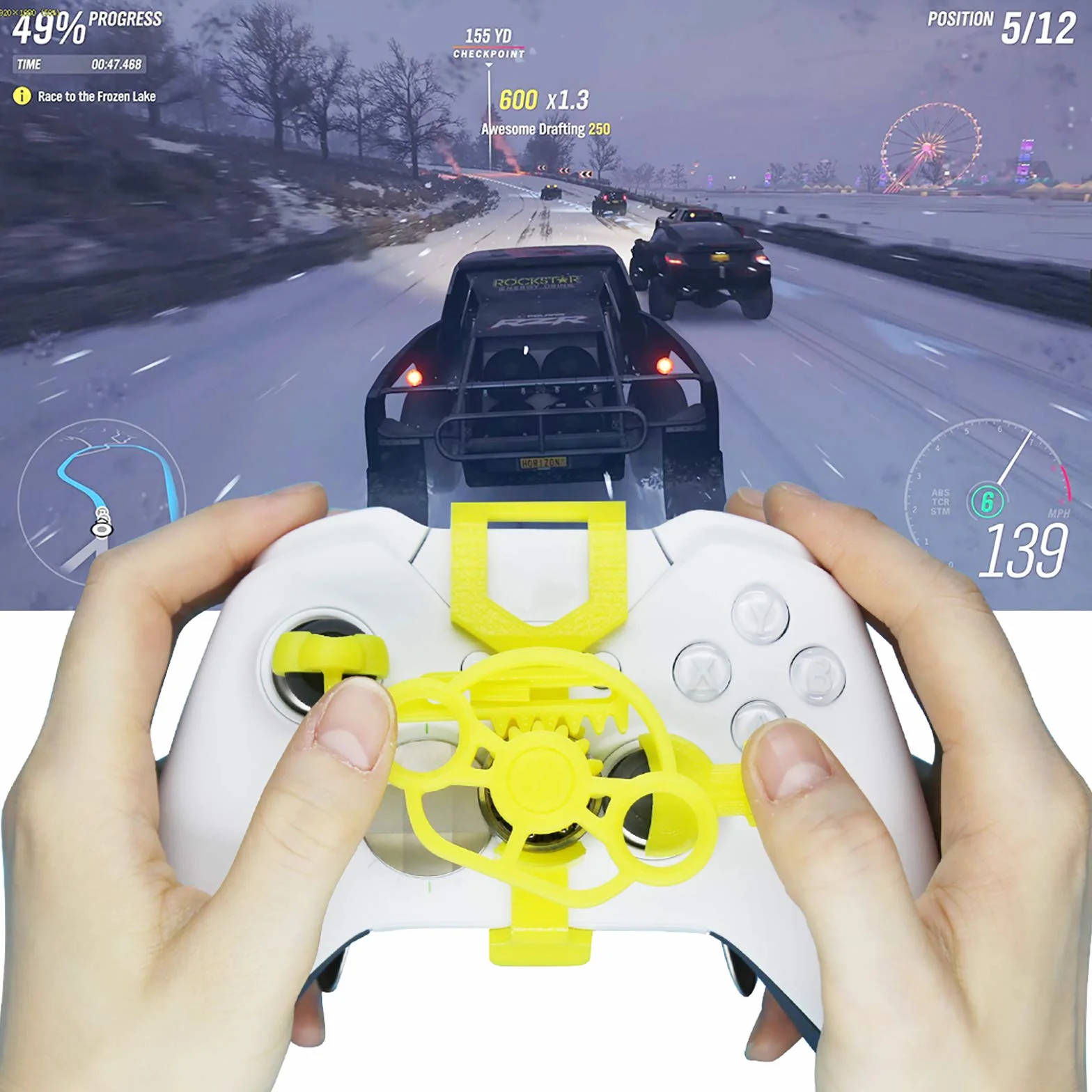 SHEAWA Dla Xbox One Mini kontroler kierownicy Xbox Racing Game akcesoria zamienne (włókno węglowe)