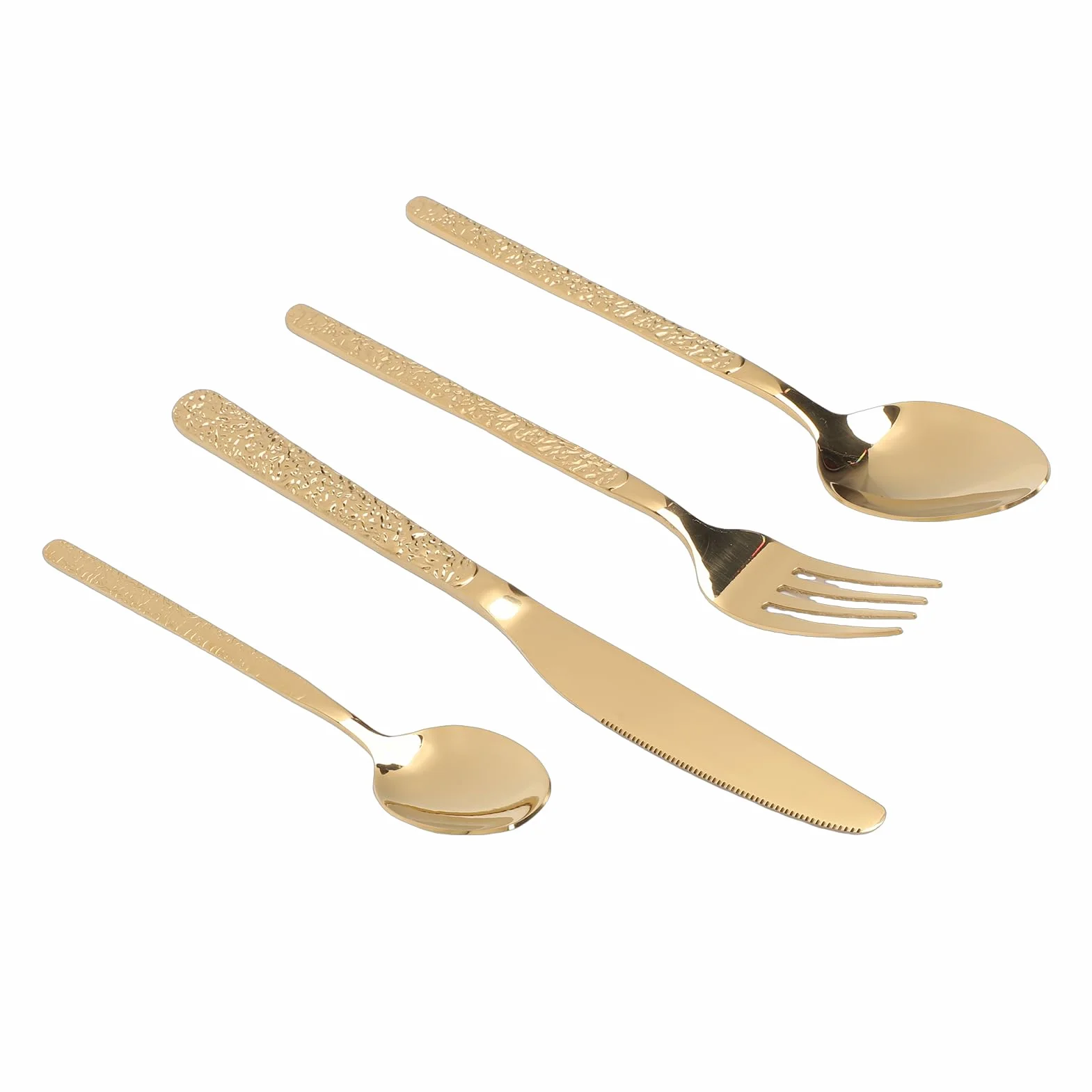 Sxhlseller Zestaw Sztućców ze Stali Nierdzewnej Elegancki Zestaw Sztućców dla 6 Osób Można myć w Zmywarce na Przyjęcie Weselne w Restauracji (Kamień Wzór Złoto)
