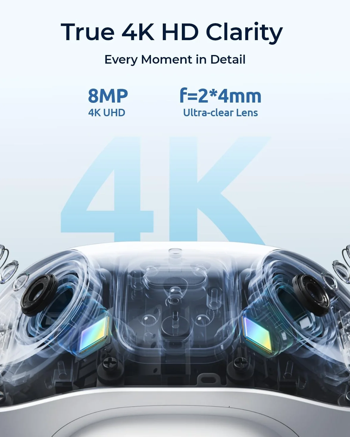 Reolink 4K Zestaw Bezprzewodowej Kamery Zewnętrznej z Bateria, Home Hub, 2 Kamery Argus 4 Pro z Panelem Słonecznym, Noktowizor ColorX, Widok 180°, Wi-Fi 6, Nagrania Lokalne, Brak Kosztów Miesięcznych
