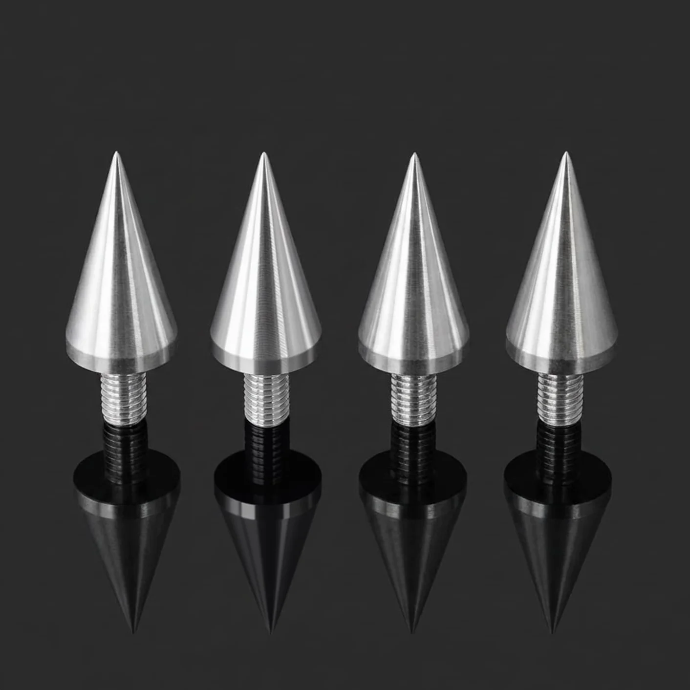 PrecisionGeek - Kolce Głośnikowe Duże M10 x 15mm L-37mm, Aluminium (4 sztuki)