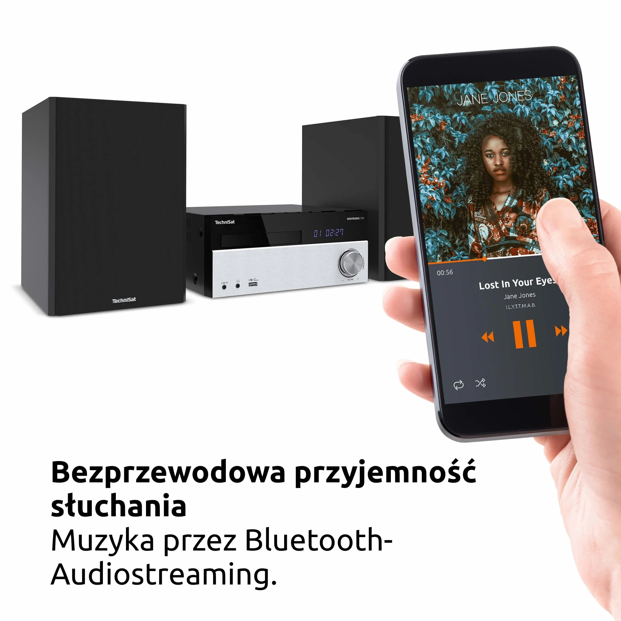 TechniSat DIGITRADIO 750 - Micro Audio System kompaktowy (DAB+, PLL FM, odtwarzacz CD, Bluetooth, AUX, gniazdo słuchawkowe, 100 W RMS)