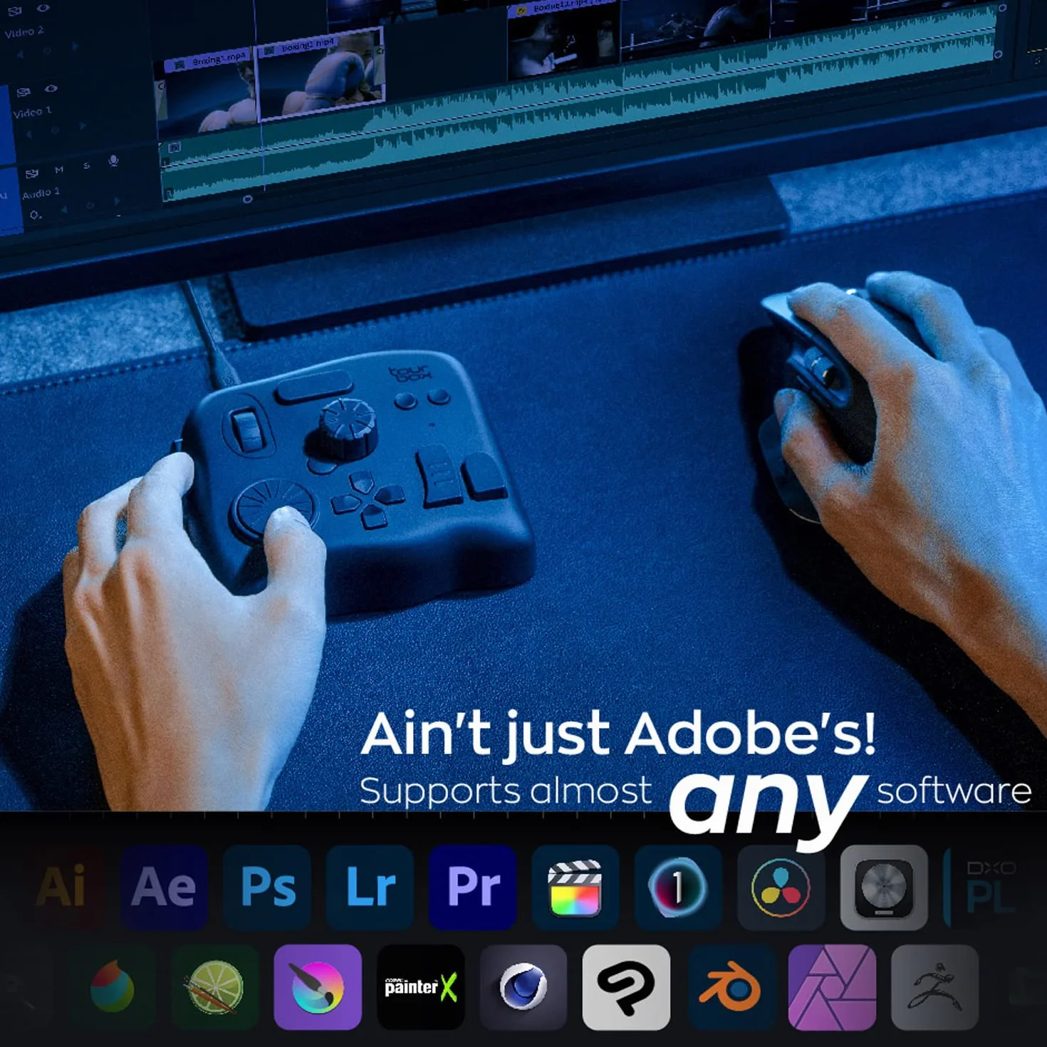TourBox NEO, kontroler do edycji zdjęć wideo, konfigurowalna klawiatura skrótów, ergonomiczna konsola urządzeń do Photoshop Lightroom Premiere Illustrator, Windows Mac PC, tablet graficzny rysowania