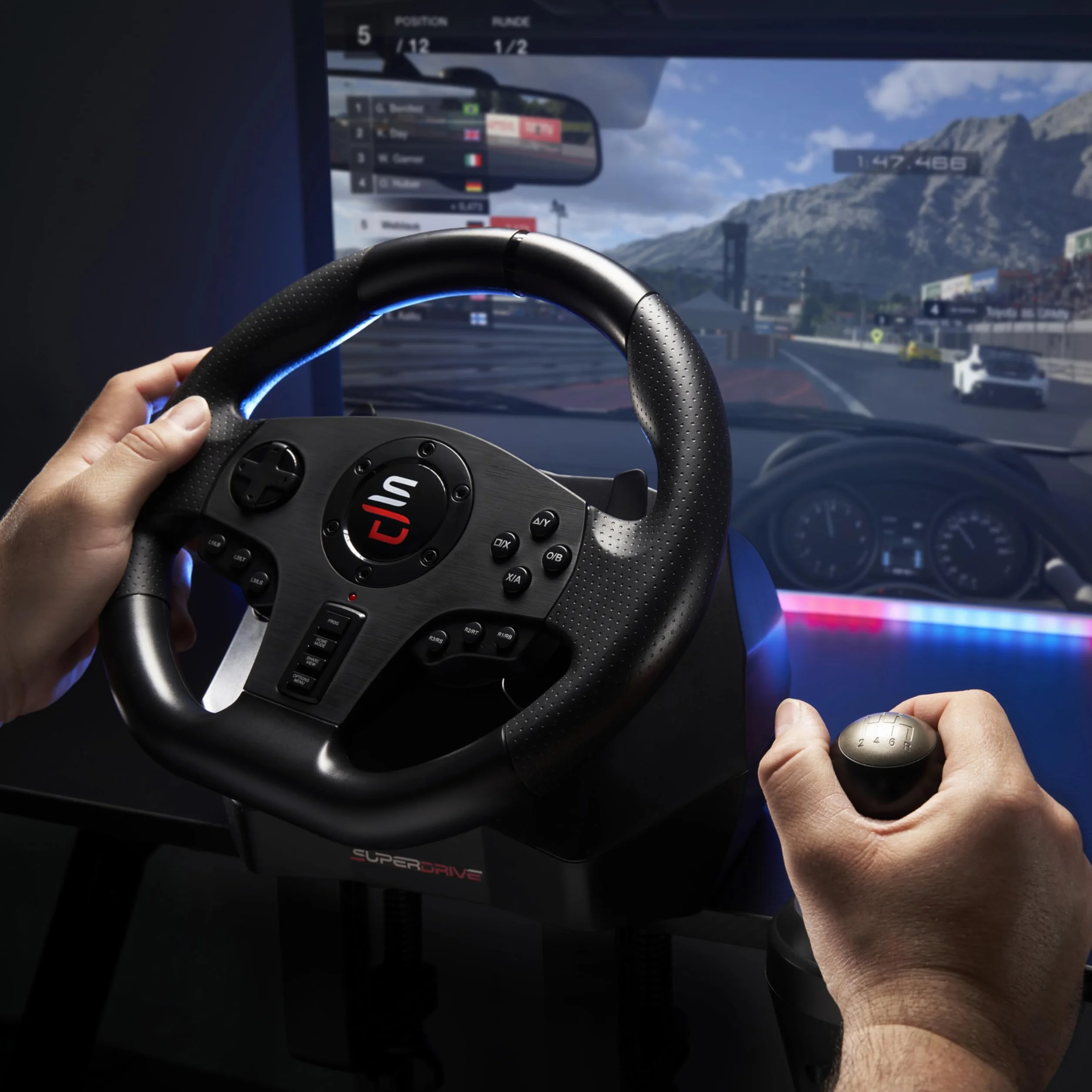 Subsonic Gs850-X Koło wyścigowe z ręczną manetką 3 pedały wiosła Xbox Series X/S PS4 Xbox One