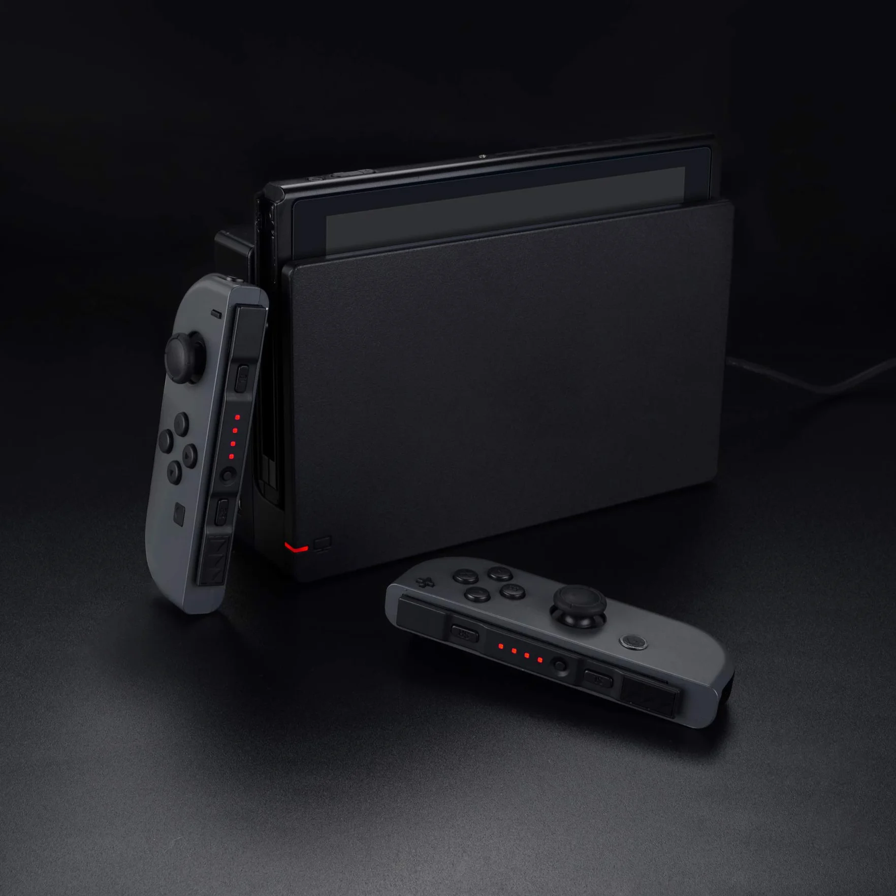 eXtremeRate Firefly LED Tuning Kit dla Nintendo Switch Joycons Dock NS Joycon SL SR Buttons Ribbon Flex Cable Indicate Power LED - Czerwony (Joycons Dock Nie Jest Dołączony)